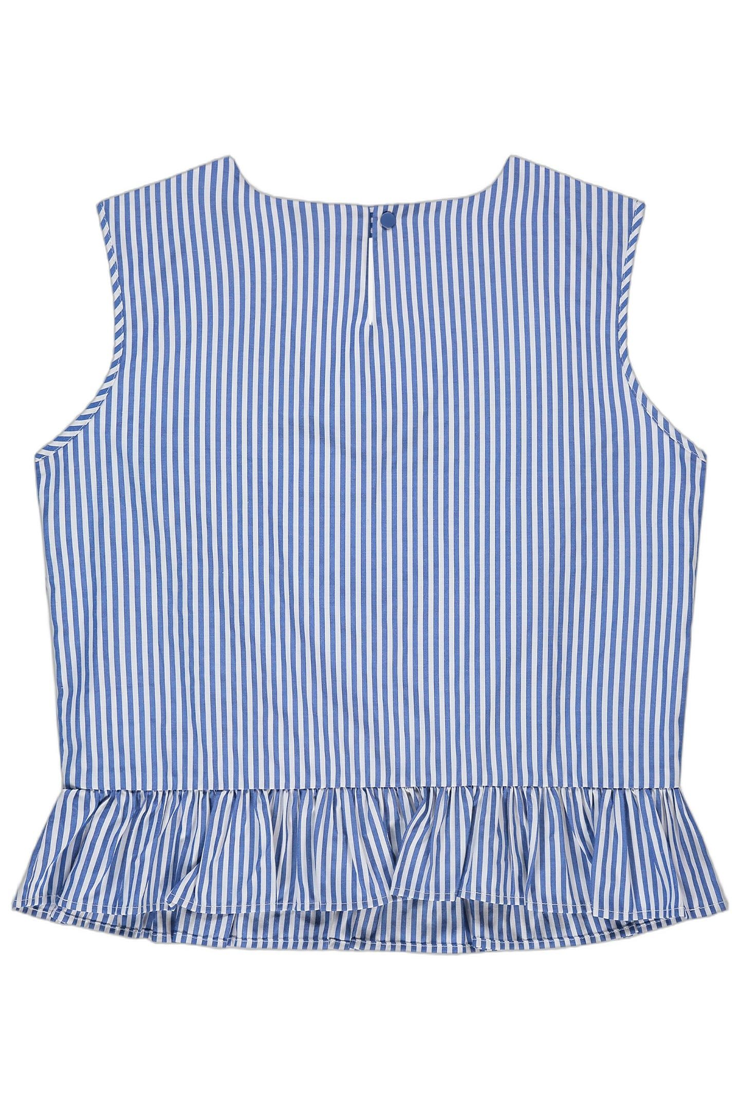 AAVA TOP AZURE BLUE/OFF WHITE 2