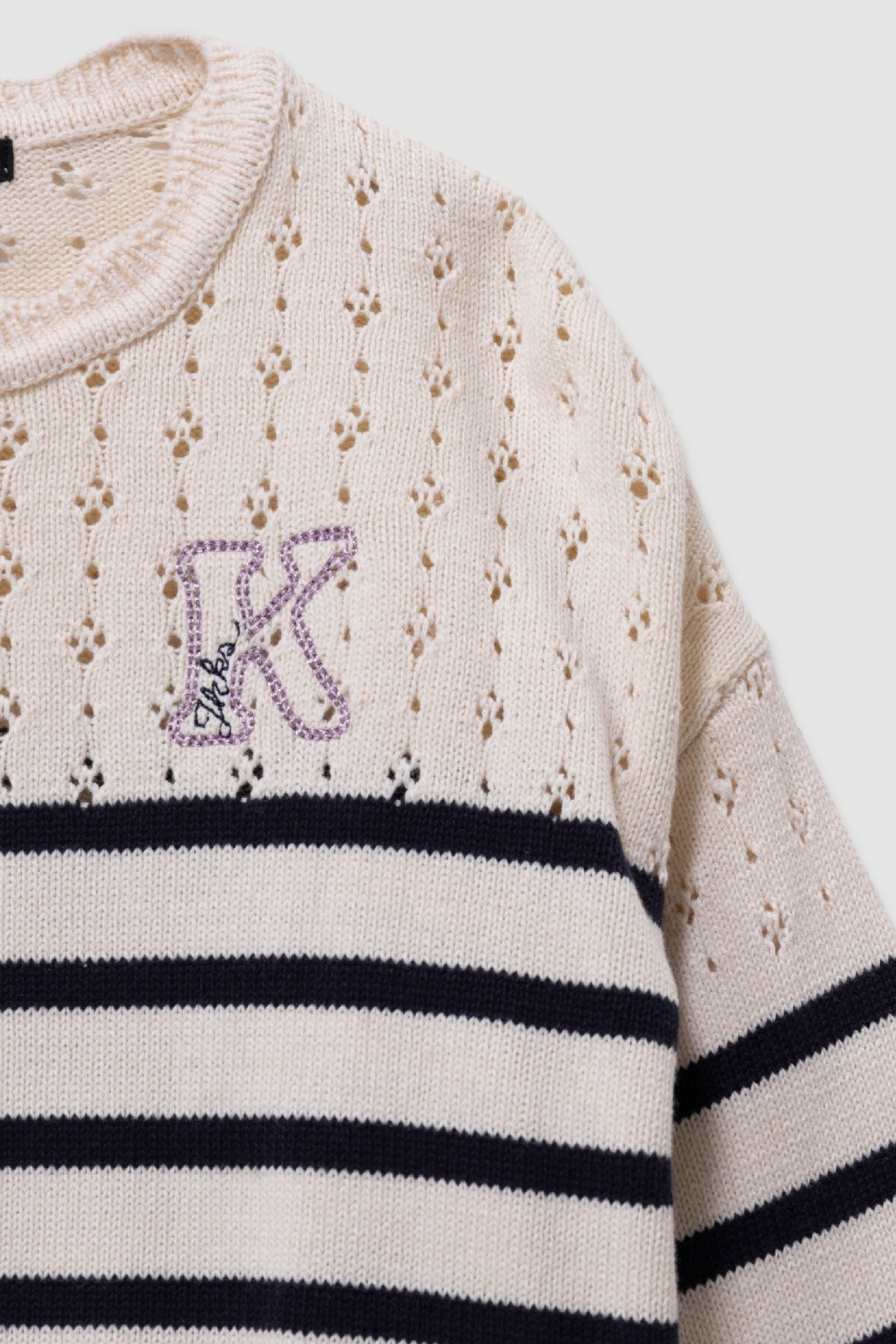 STRIPED OPENWORK SAILOR SWEATER 5