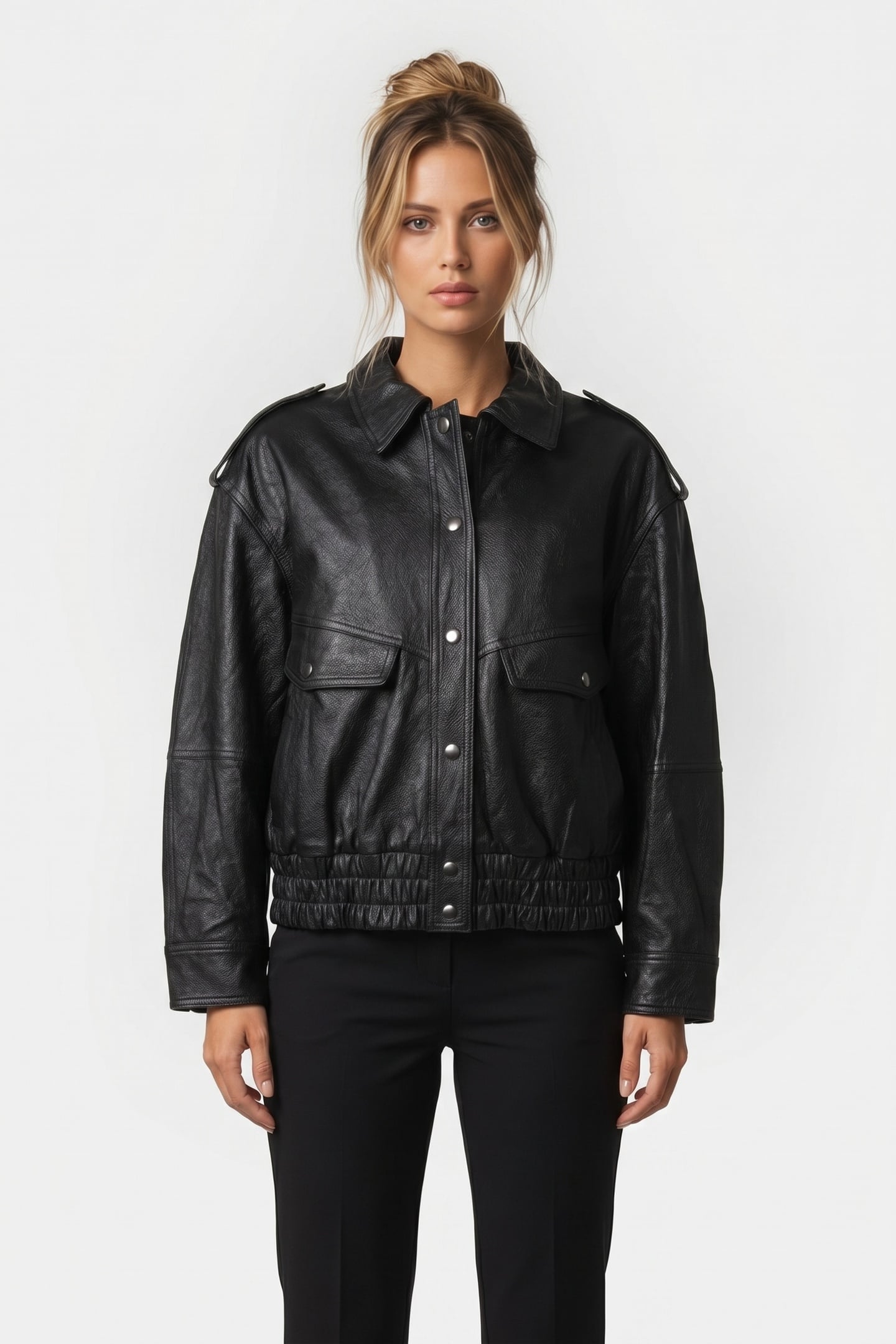GABRIELLA LEATHER JACKET BLACK 1
