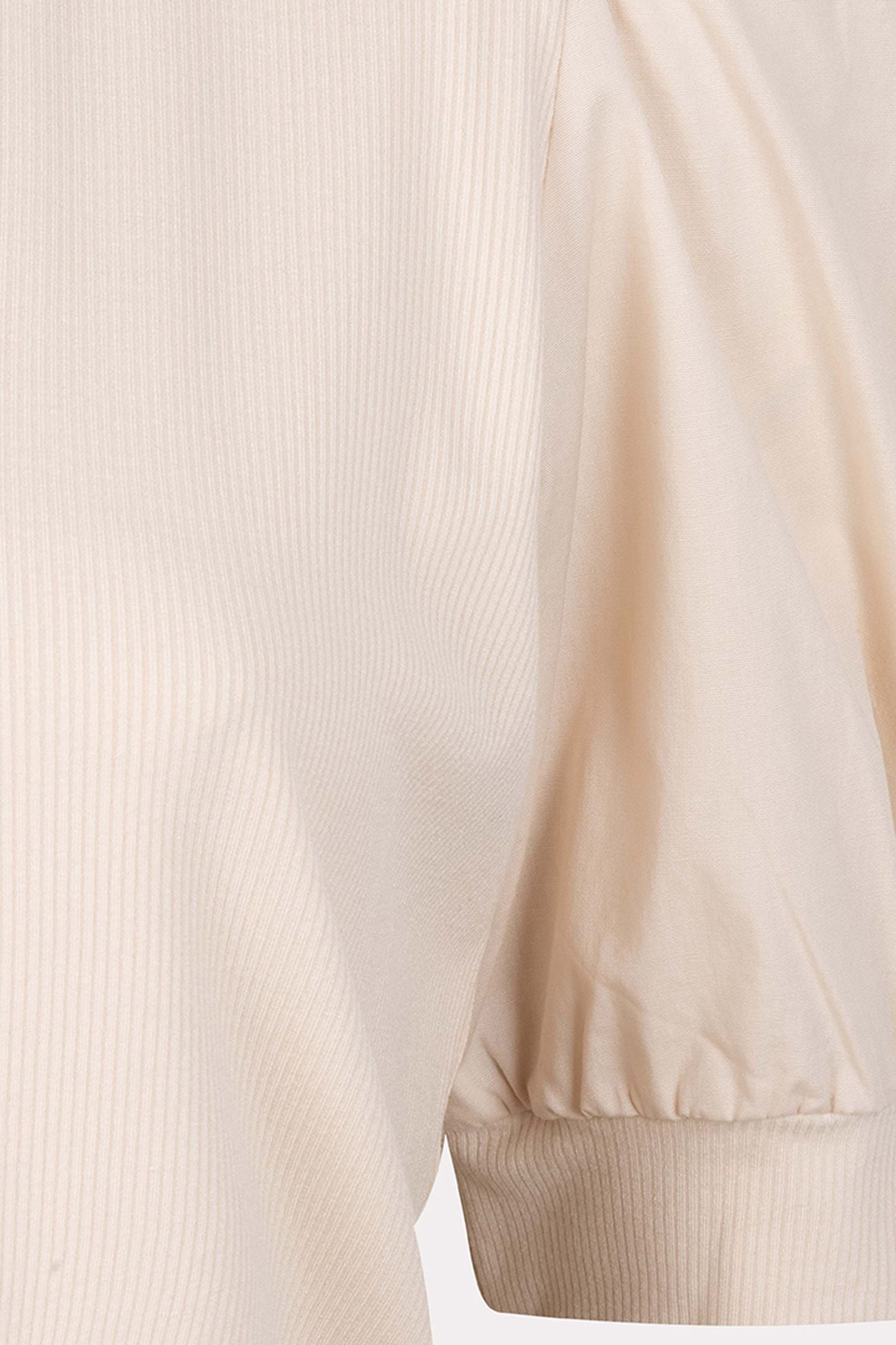 TOP WIDE RIB WOVEN SLEEVE SAND 8