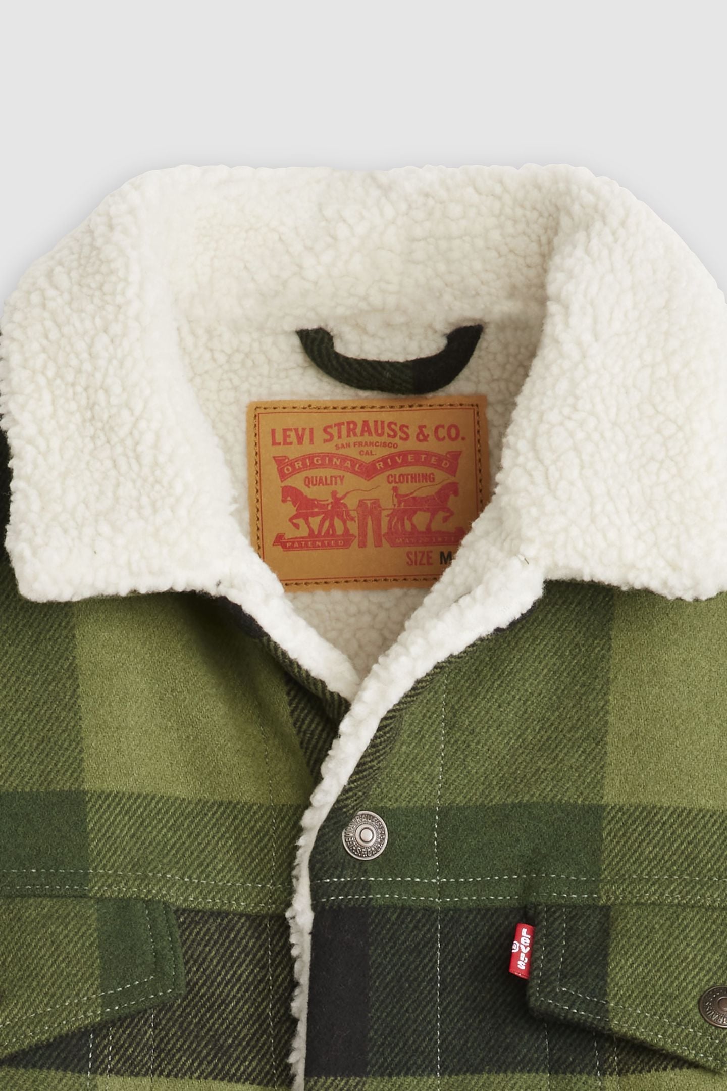 RELAXED FIT PLAID SHERPA TRUCKER JACKET 6