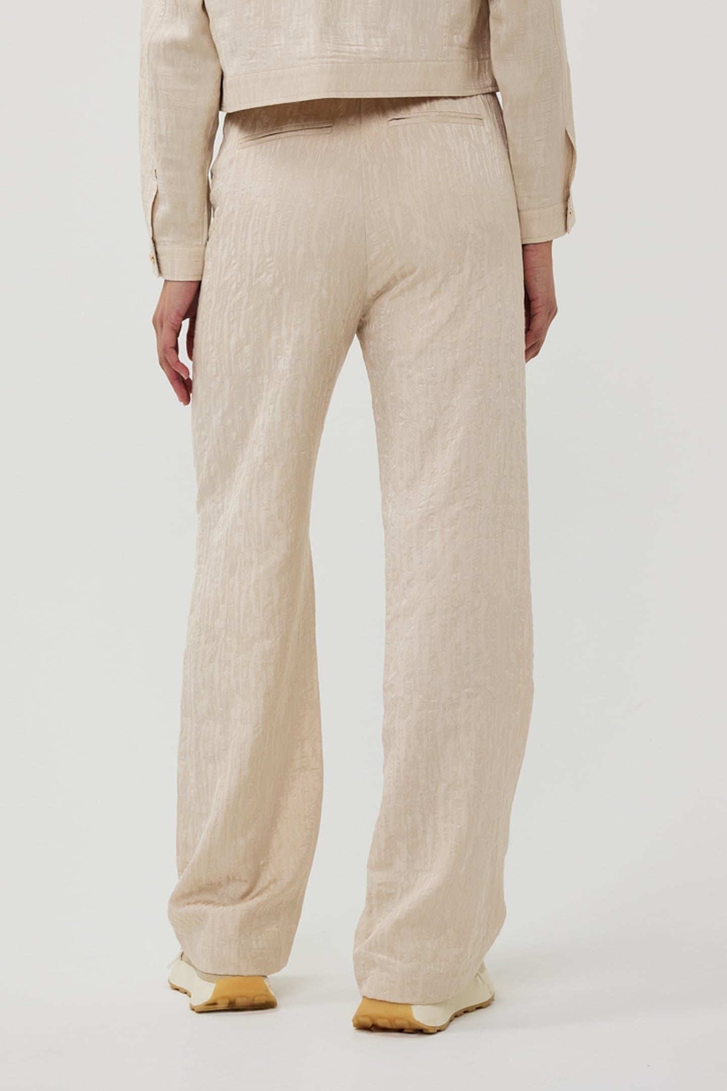 TROUSERS WIDE JACQUARD SAND 4