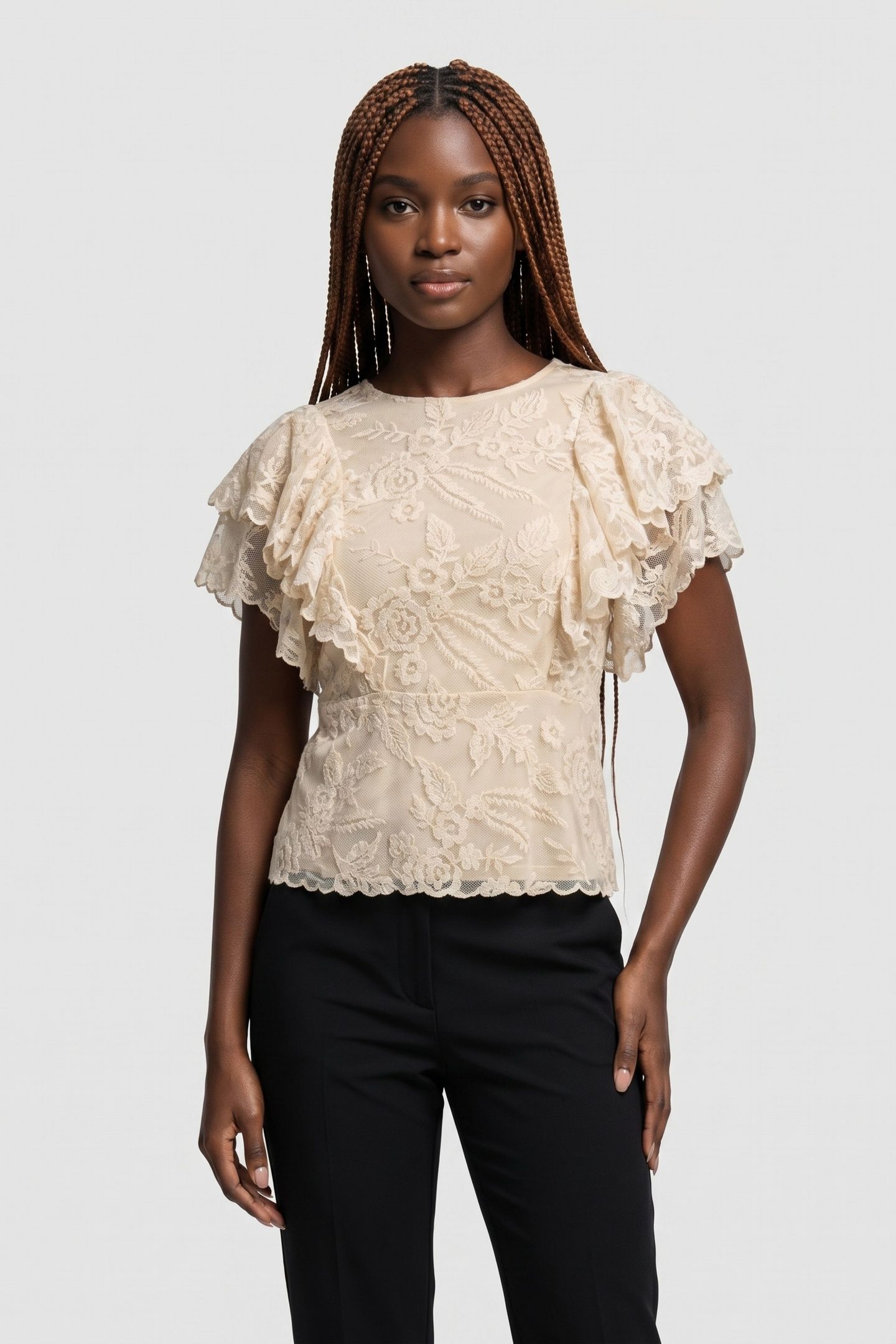 EVELYN LACE BLOUSE SPEED BEIGE 1