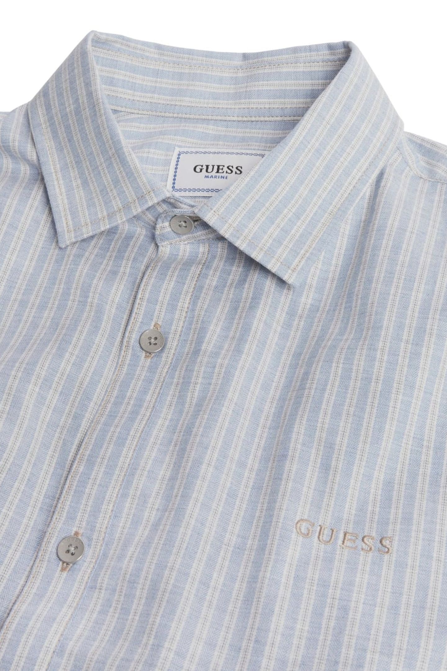 GUESS ECO LS COLLINS SHIRT GREEN MEDIUM IRR STR 2