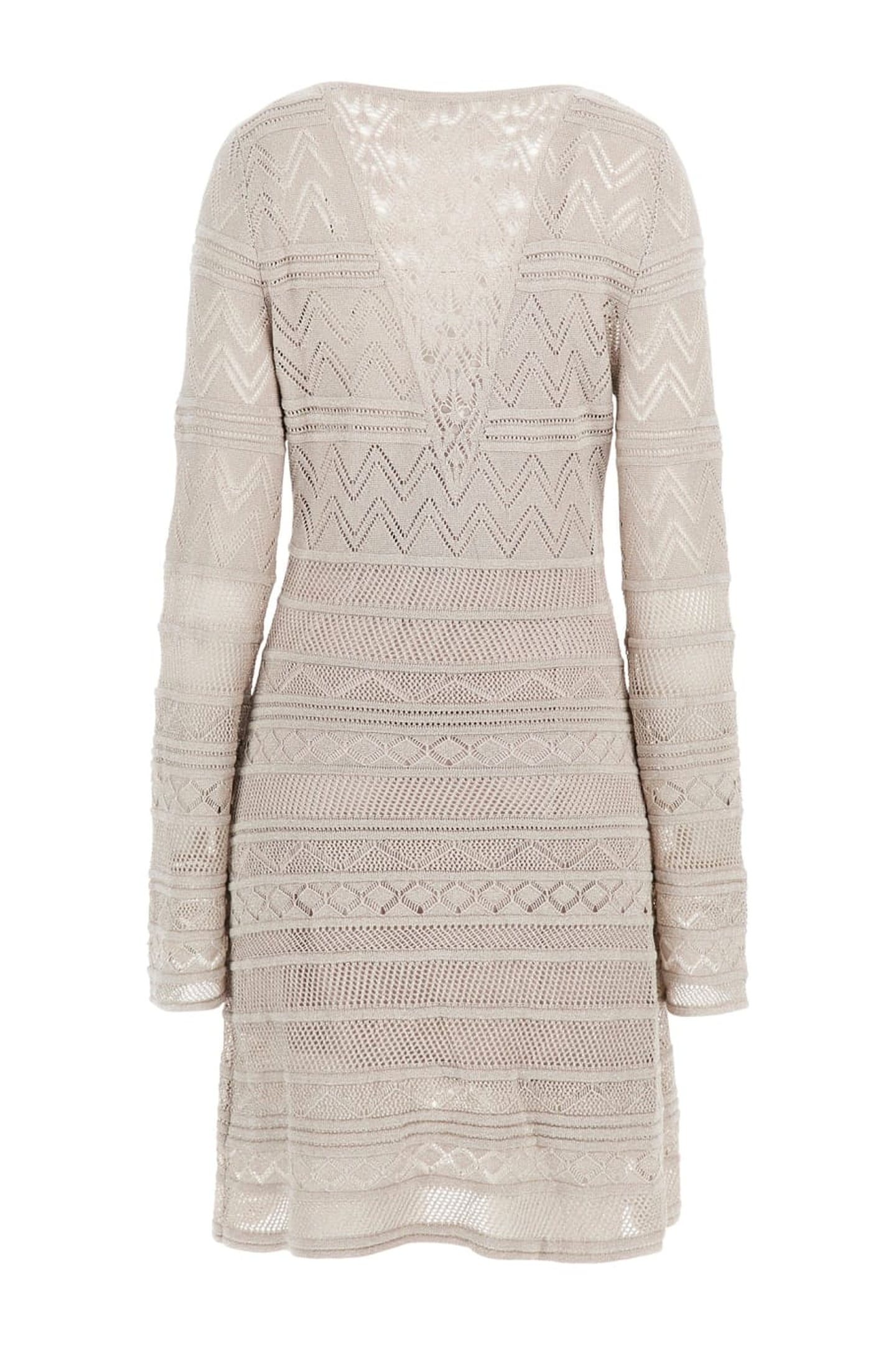 GUESS ECO NELLIE VN LS DRESS S SILVER LUREX 4