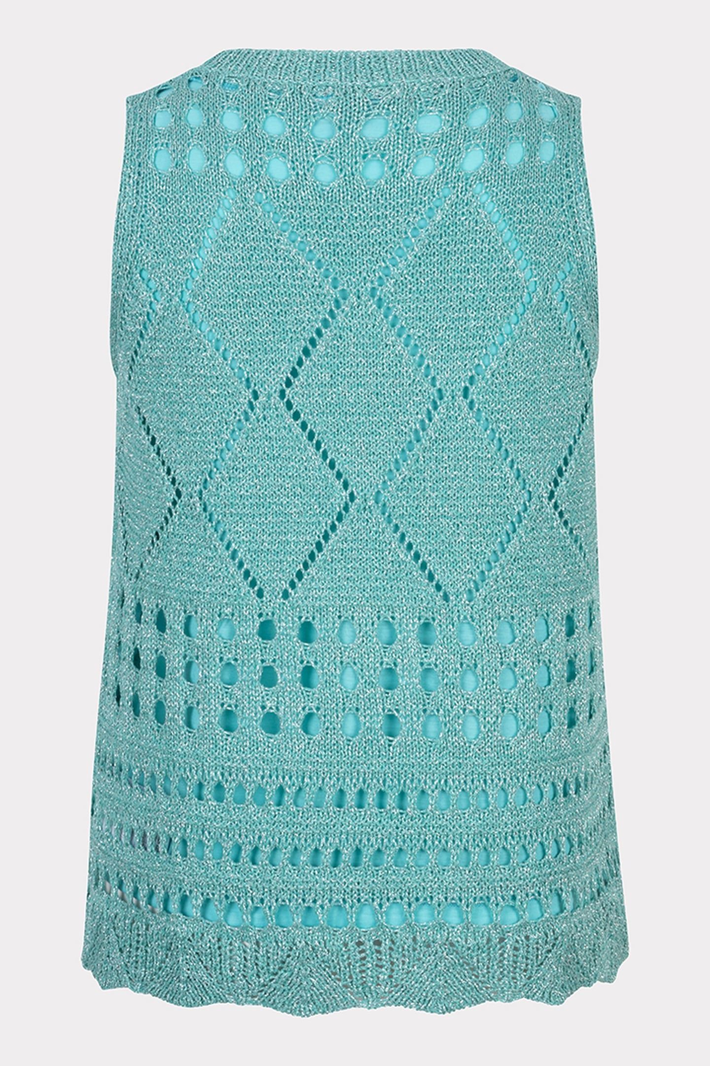 TOP FANCY OPEN KNIT LUREX LAGOON 5