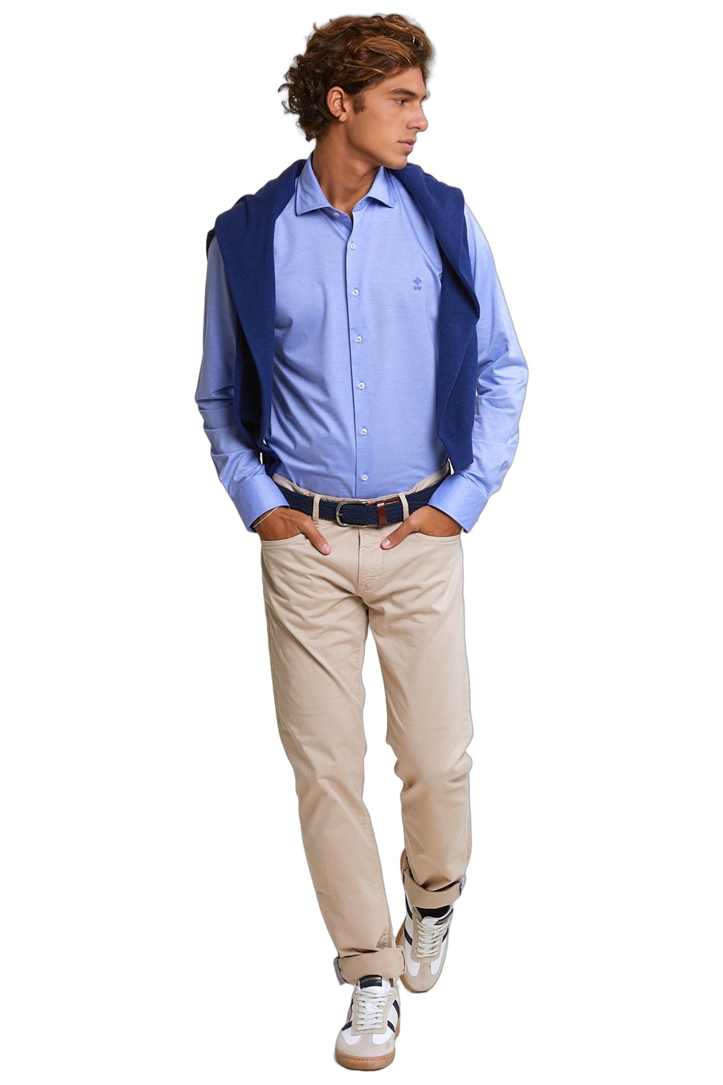 SLIM FIT UNI COTTON SHIRT BLUE 2