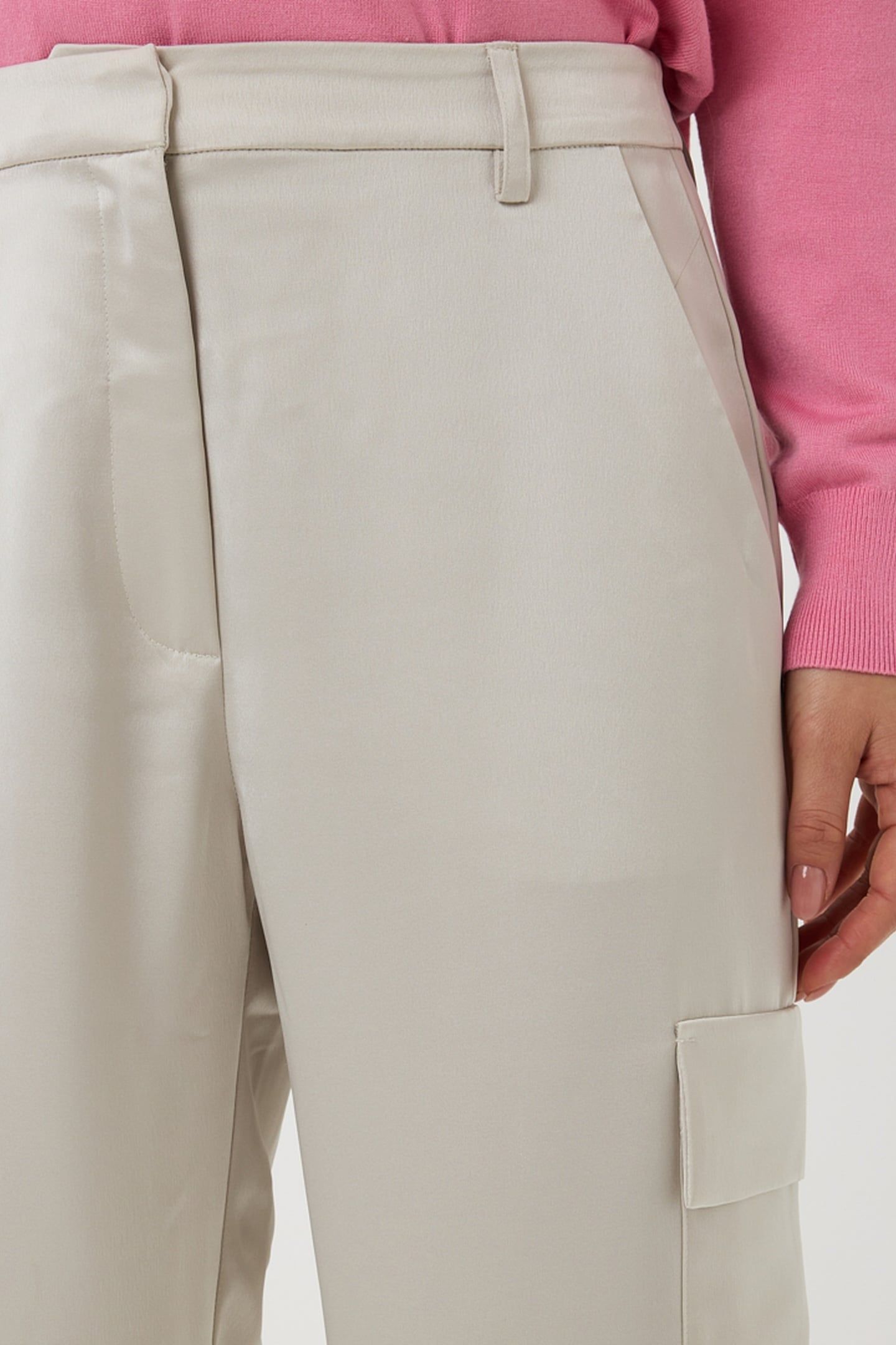 TROUSERS CARGO SATIN LIGHT STONE 8