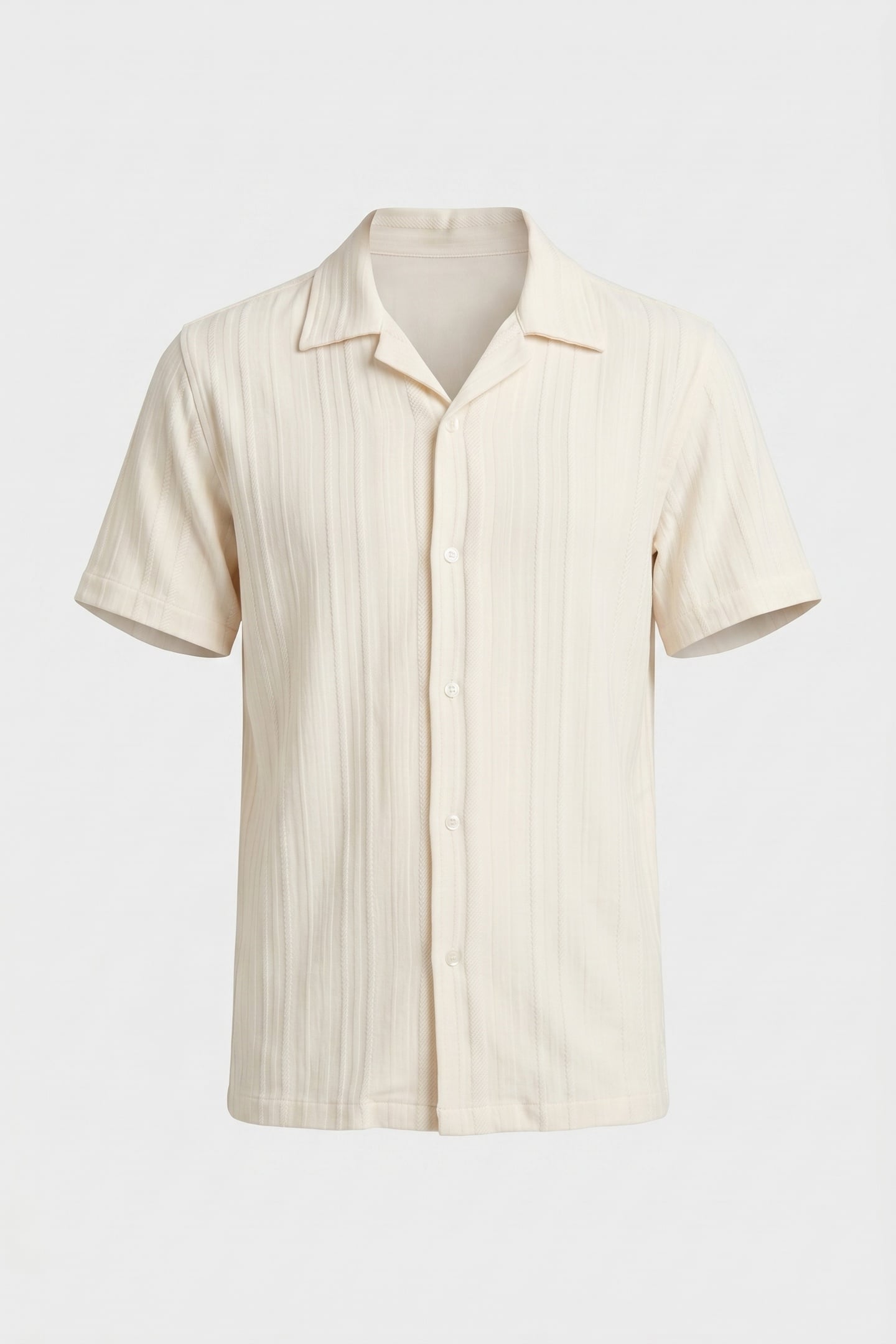 TEXTURED JERSEY CUBAN COLLAR WHITE 3