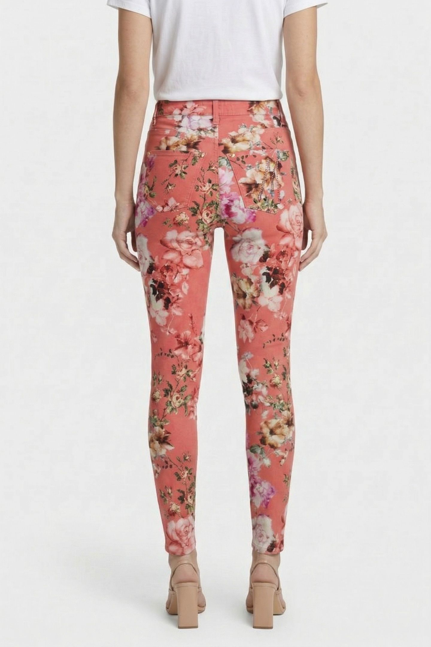 MARCIANO BY GUESS PRINTED STILETTO 99 ETHEREAL ROSES PINK 2