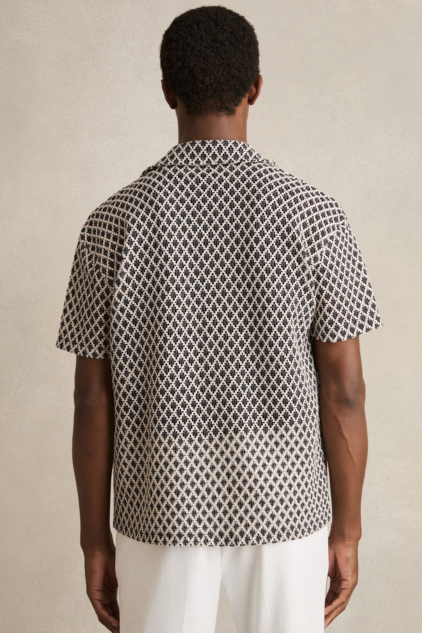 SS GEO CROCHET CUBAN SHIRT NAVY/WHITE 2