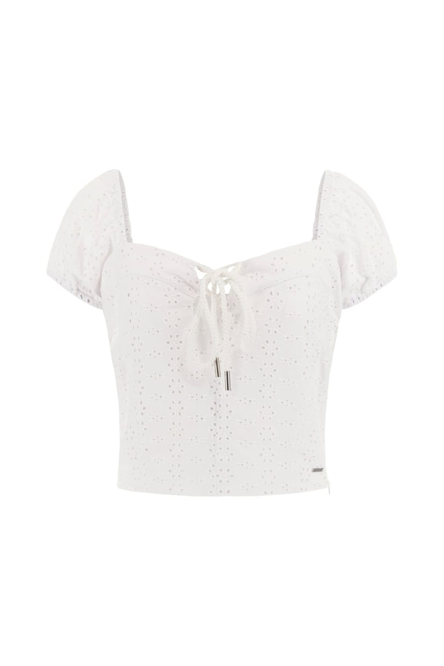 GUESS ECO ELIANE SS PUFFED TOP PURE WHITE 3