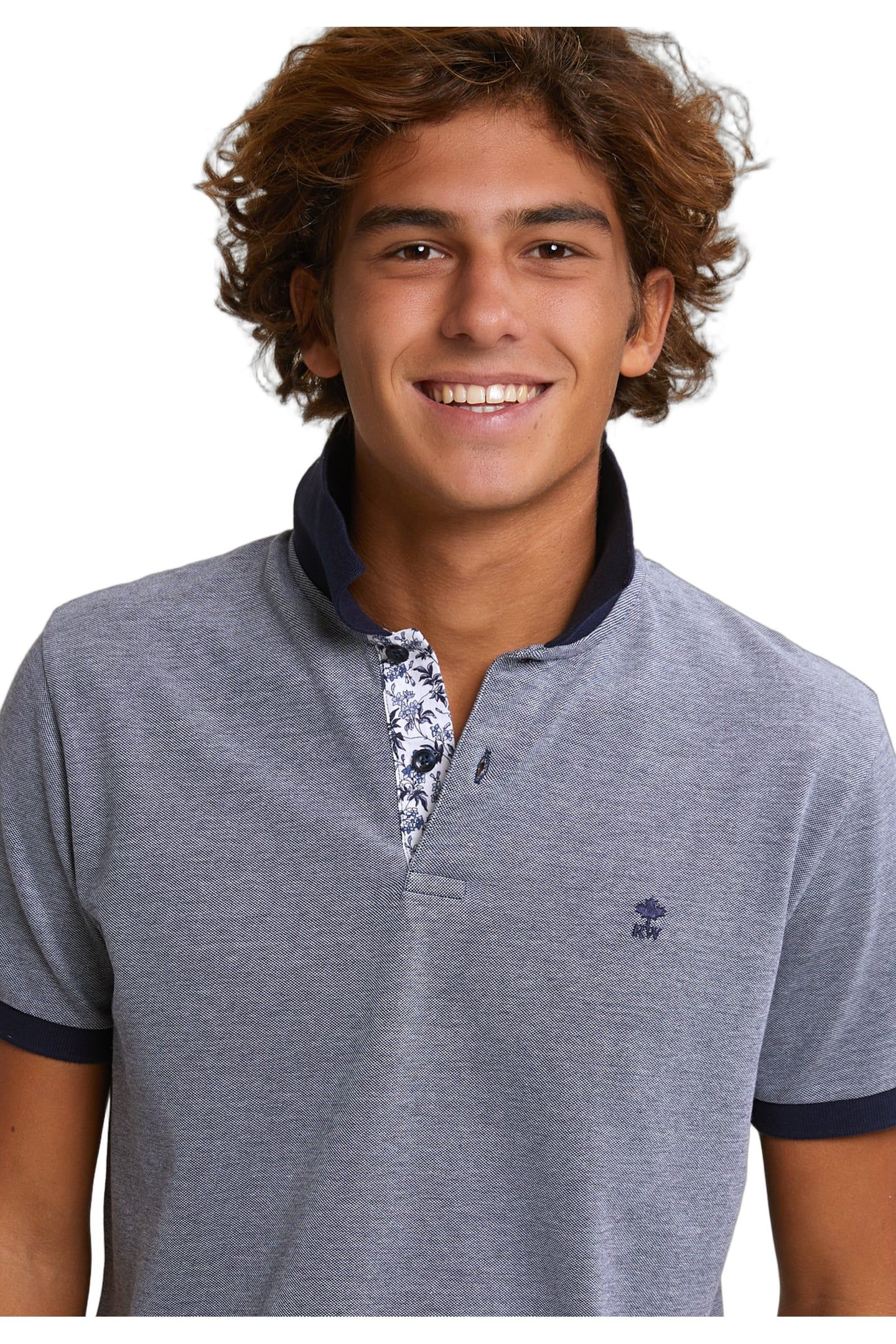 CUSTOM FIT FANCY COTTON POLO NAVY 4