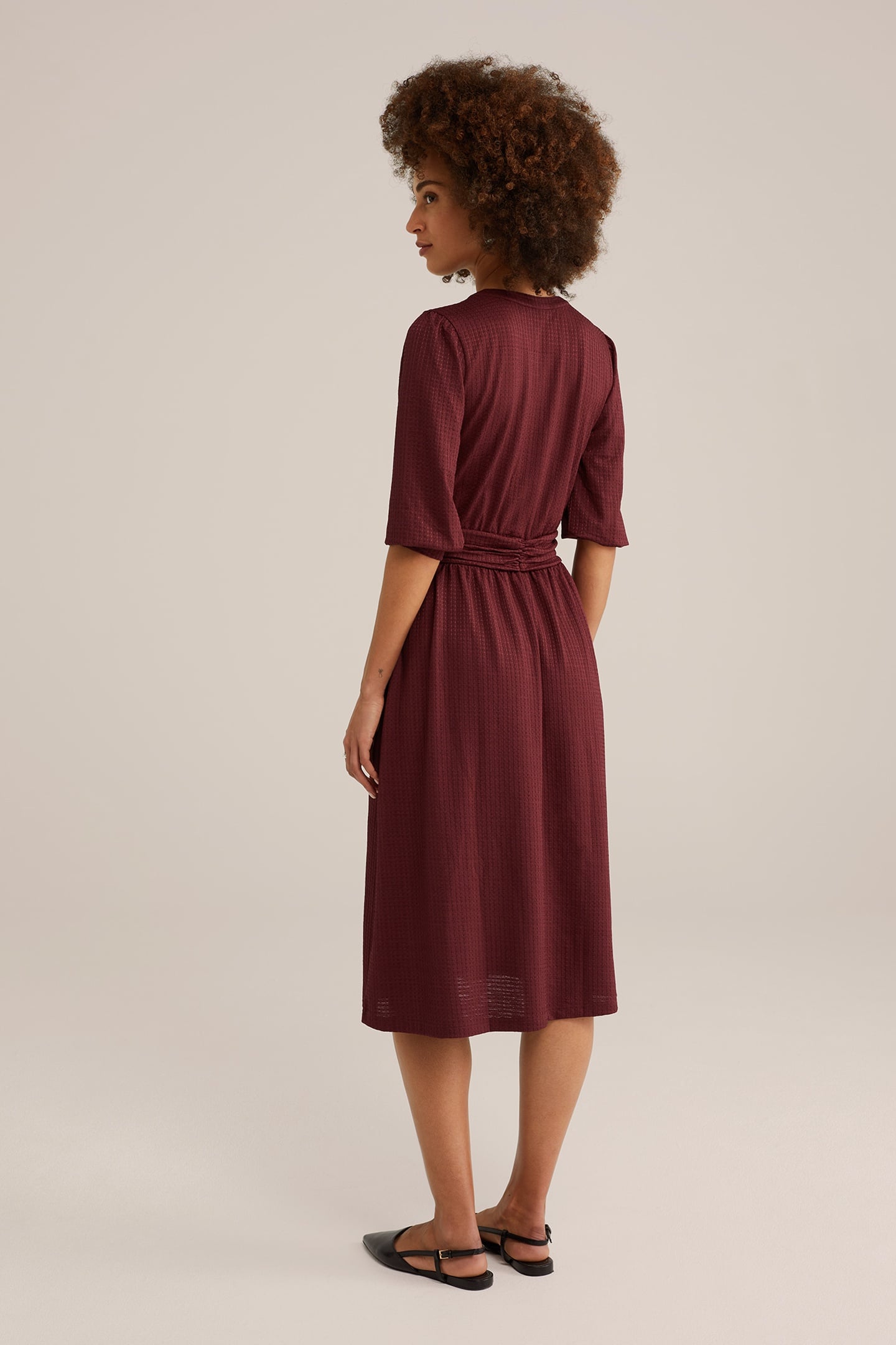 DRESS MIDI BURGUNDY RED 3