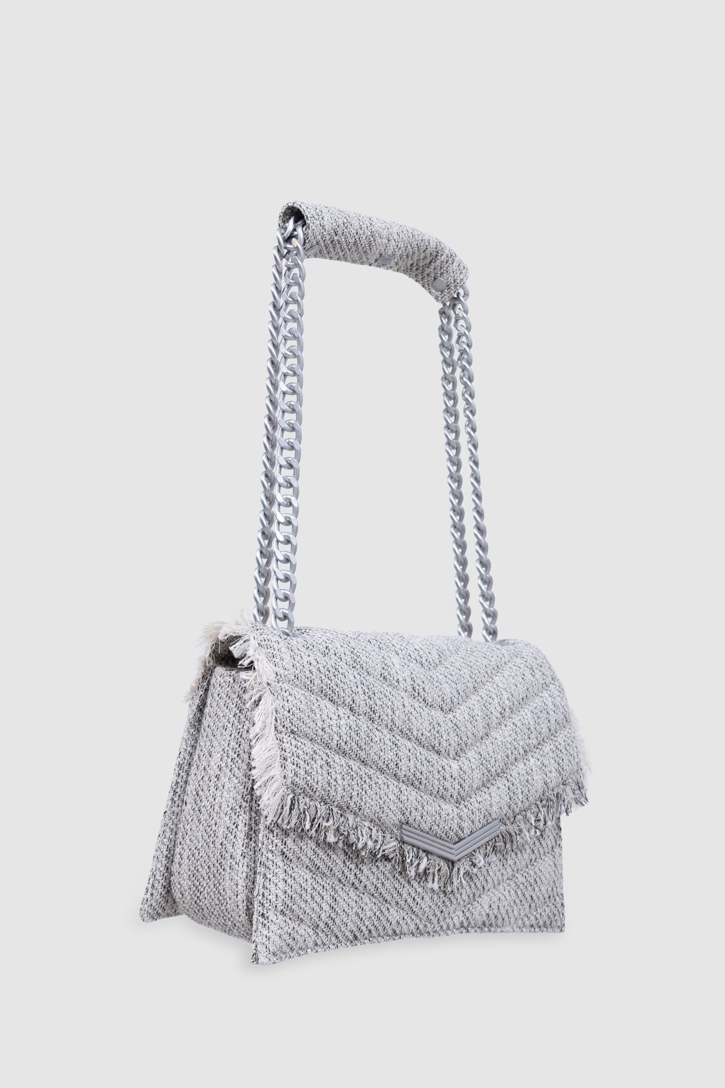 GREY MARL QUILTED THE 1-TWEED BAG SIZE M 4