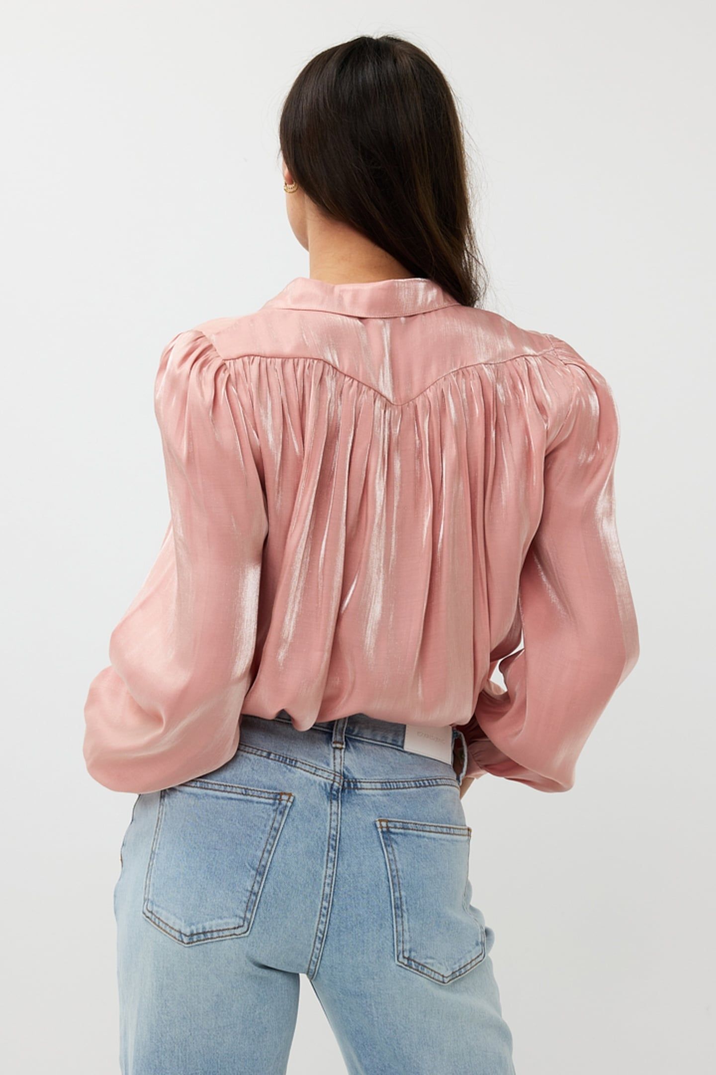 BLOUSE GATHERING CHANGEANT LIGHT PINK 4