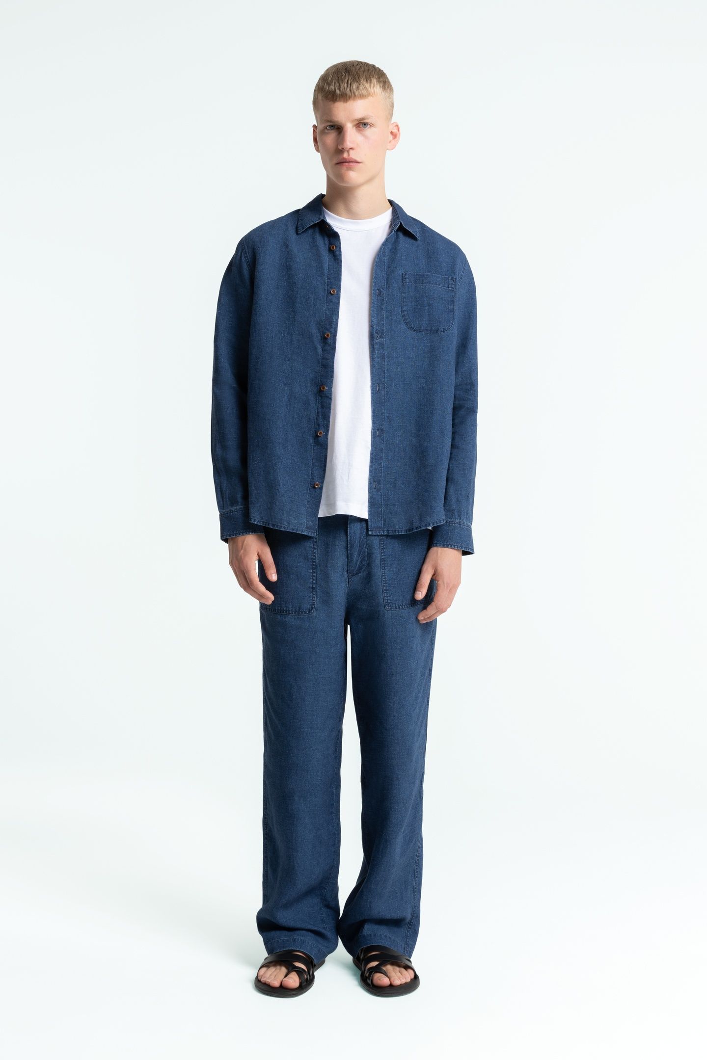 ENDA POCKET INDIGO LINEN 2