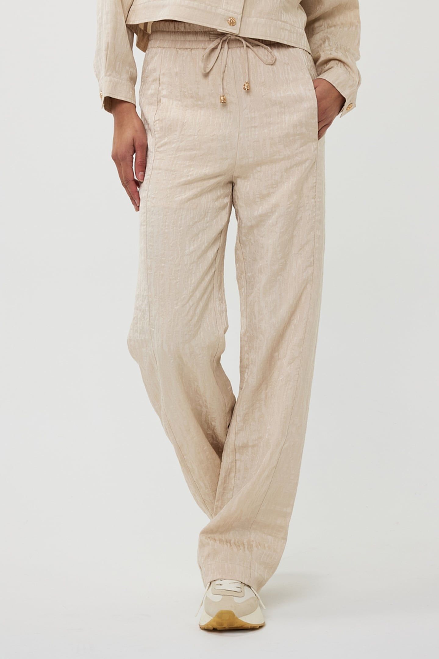 TROUSERS WIDE JACQUARD SAND 2
