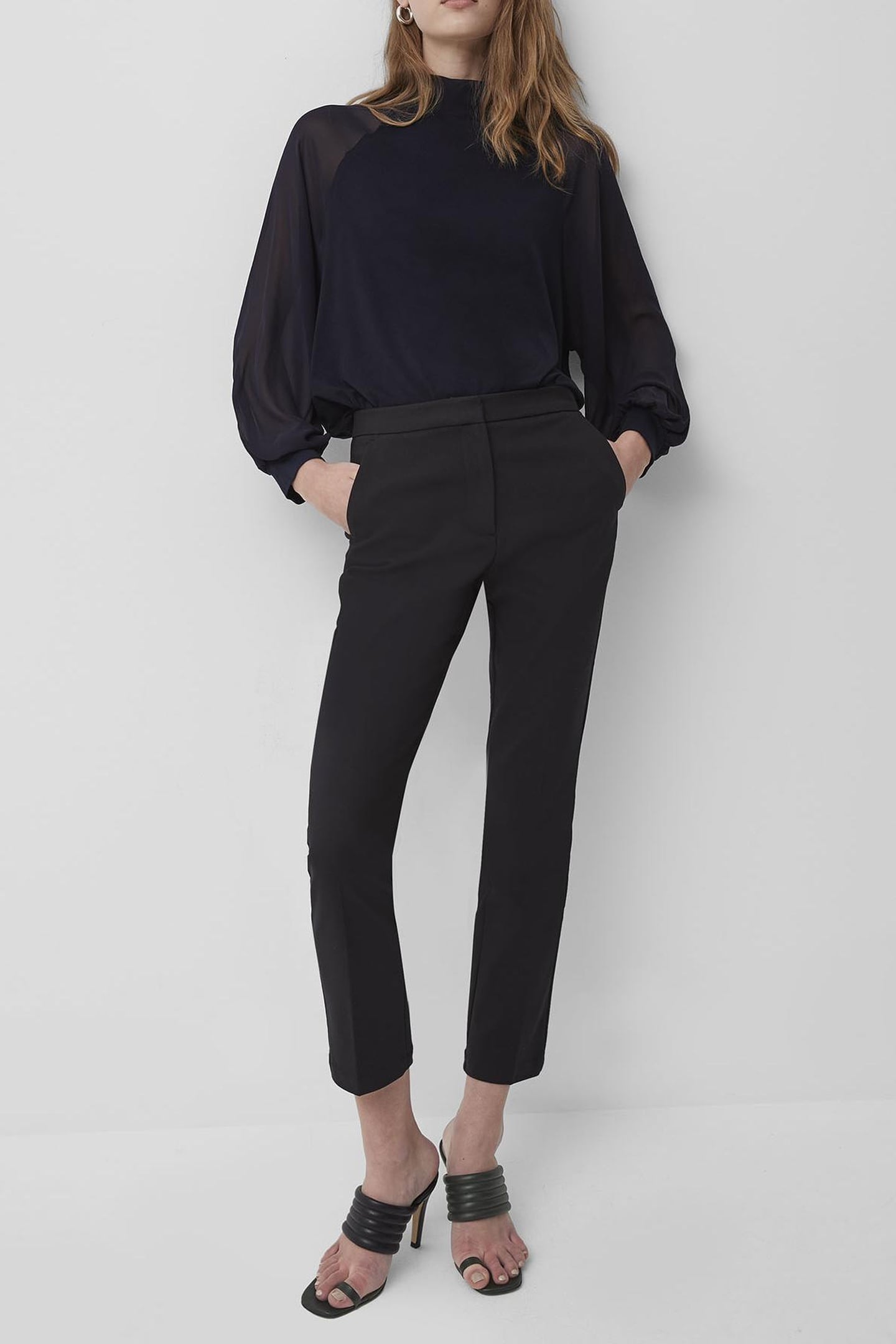 NOEMI JERSY HIGH NCK SWEATSHRT UTILITY BLUE 1