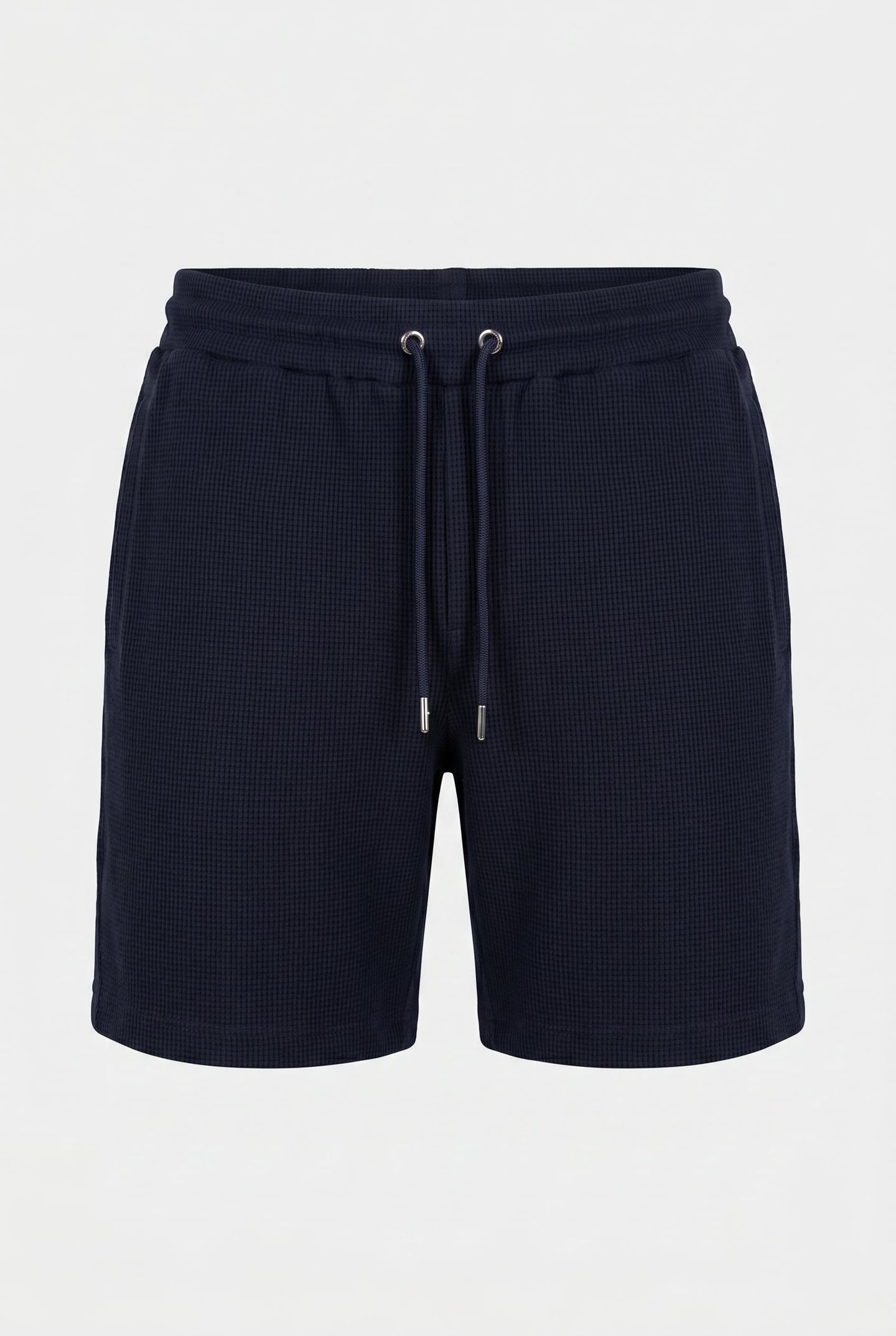 TEXTURED COTTON DRAWSTRING SHORT NAVY 3