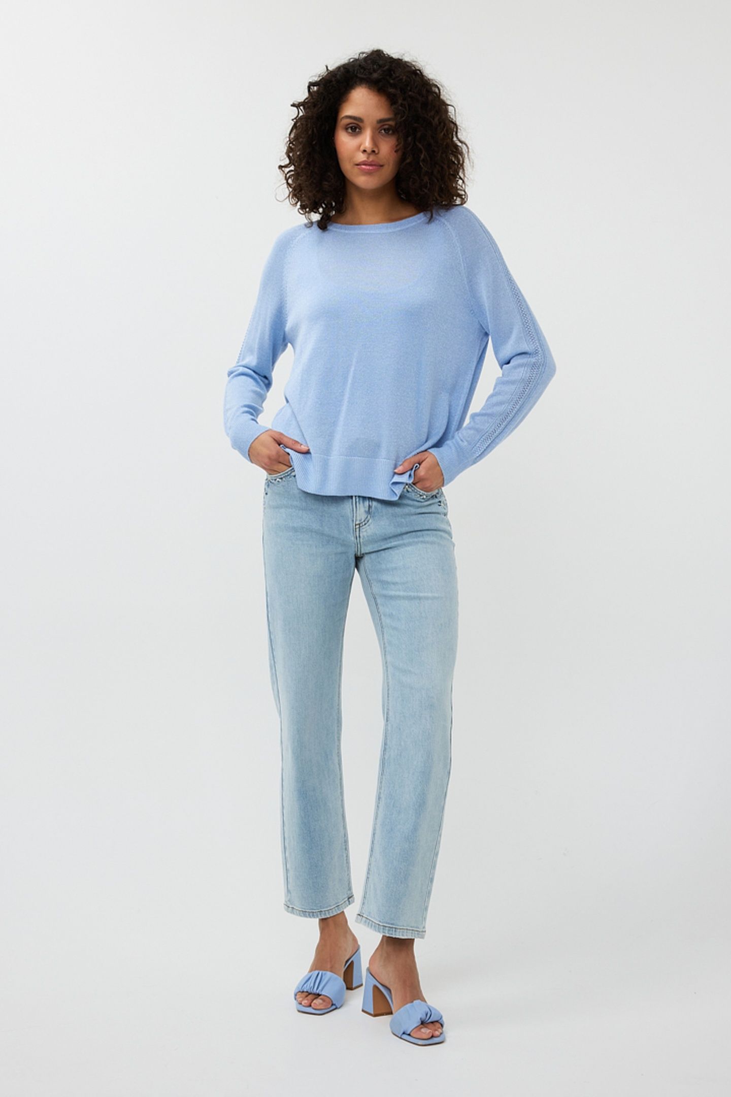 SWEATER RAGLAN POINTELLE LUREX SKY BLUE 1