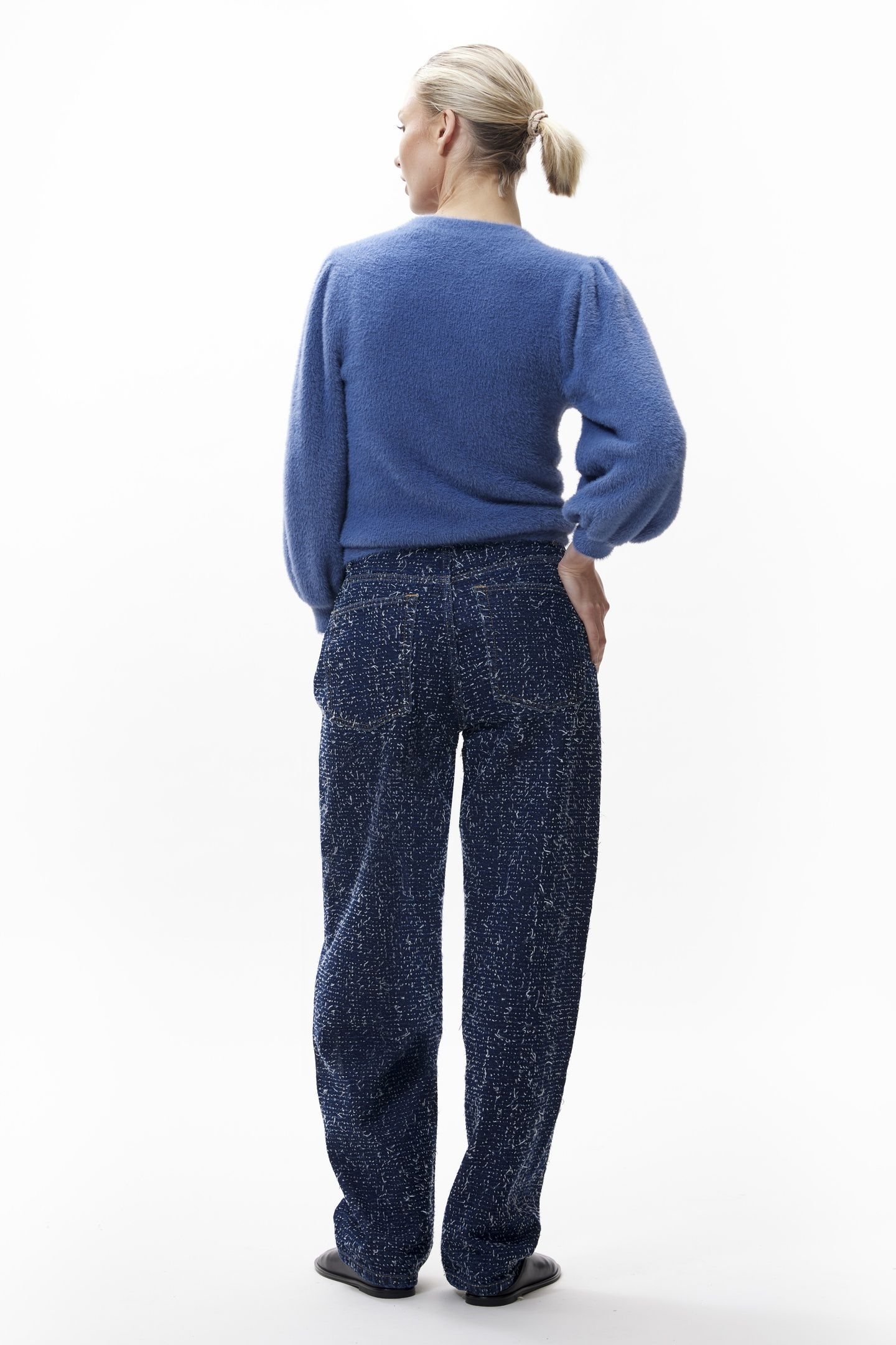 FUZZY PUFF SLEEVE KNIT BIJOU BLUE 3