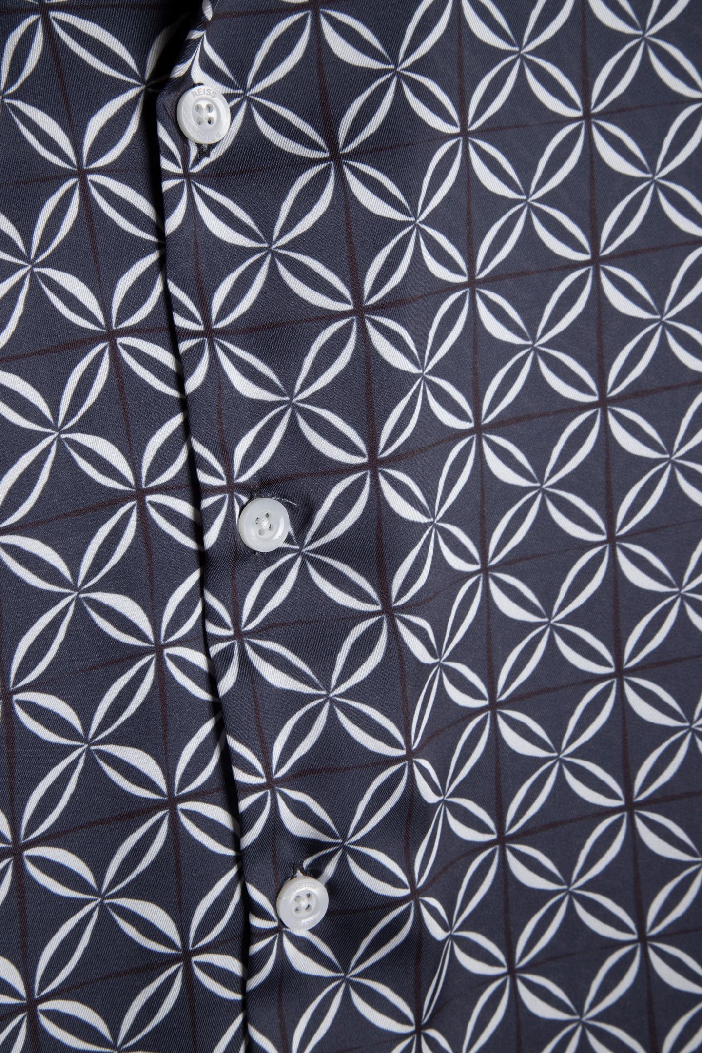 PRINTED CUBAN COLLAR BLUE PRINT 4