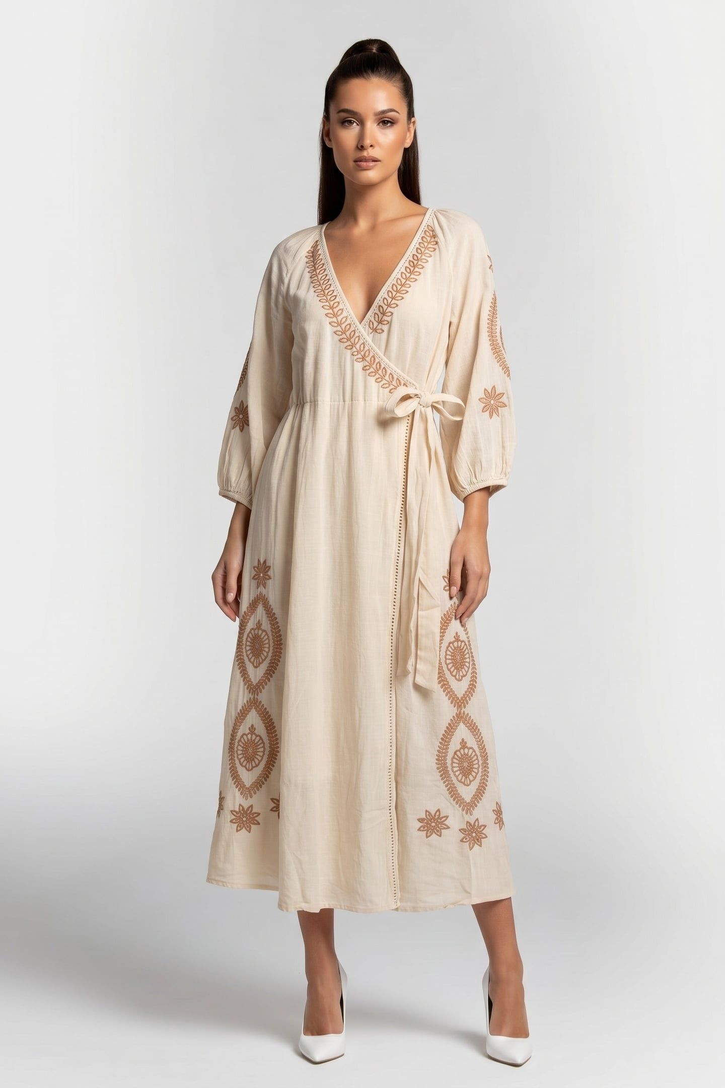 FLASH DRESS EMBROIDERED IVORY 1