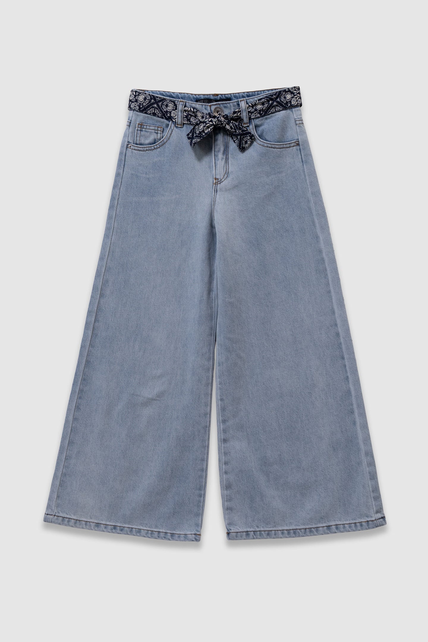 BLUE WIDE-LEG JEANS WITH REMOVABLE BELT 1