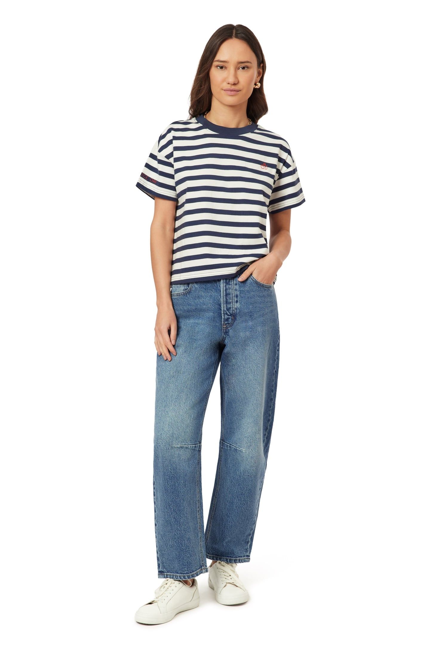 BOXY CROP TEE MOOD INDIGO/SUGAR SWIZZLE 2