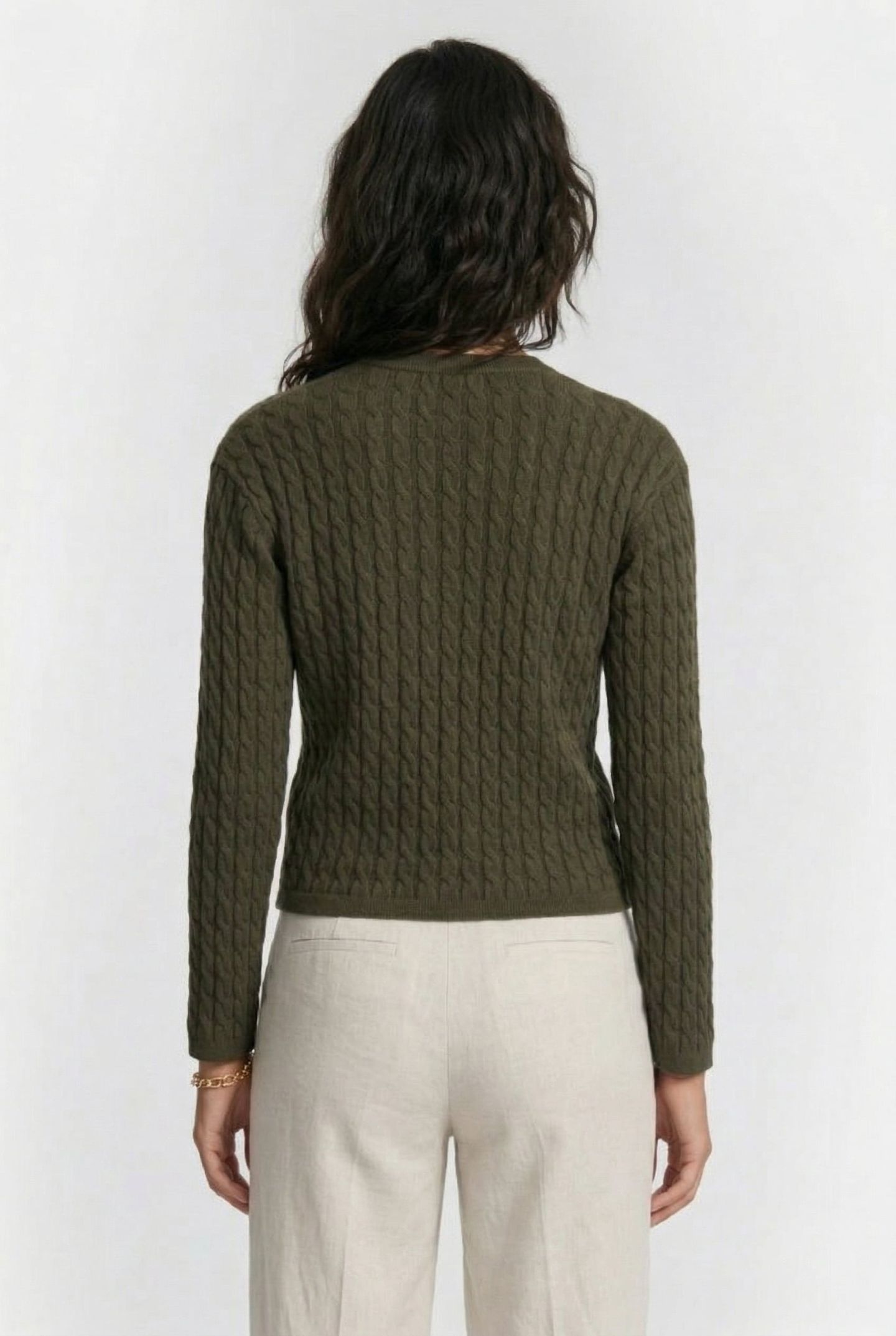 OSSI CABLE CARDIGAN KHAKI 2
