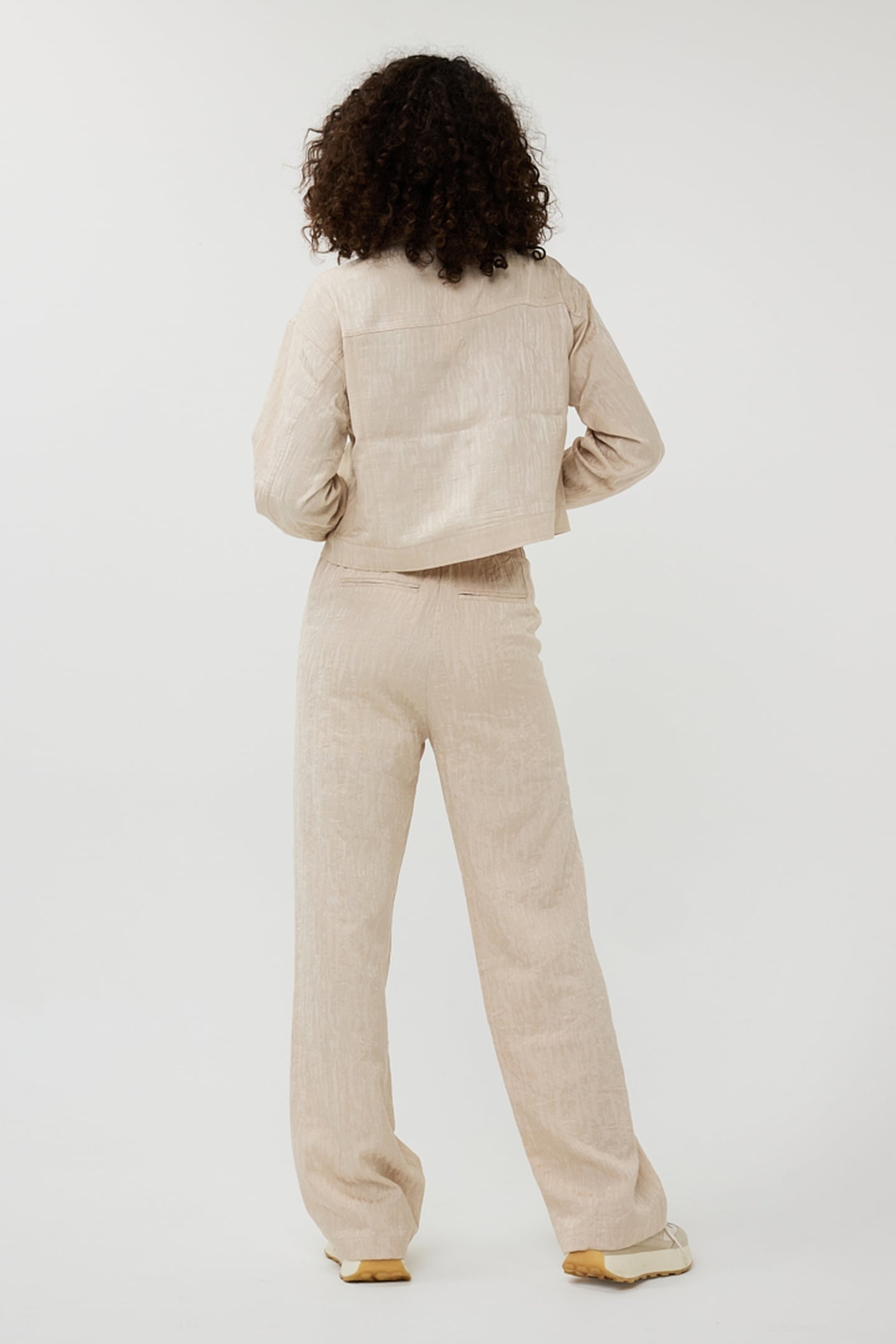 TROUSERS WIDE JACQUARD SAND 3