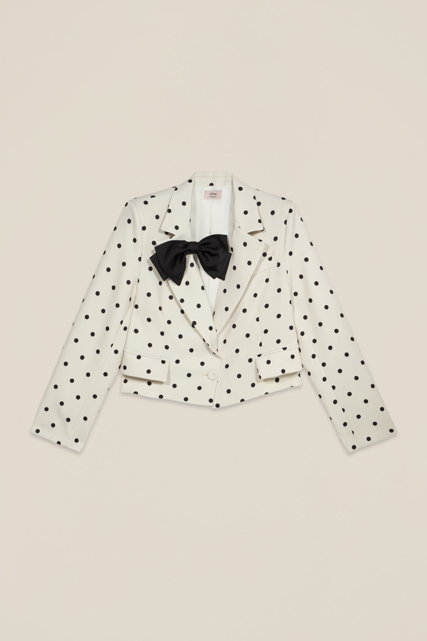 SHORT POLKA DOT BLAZER WITH BOW WHITE 3