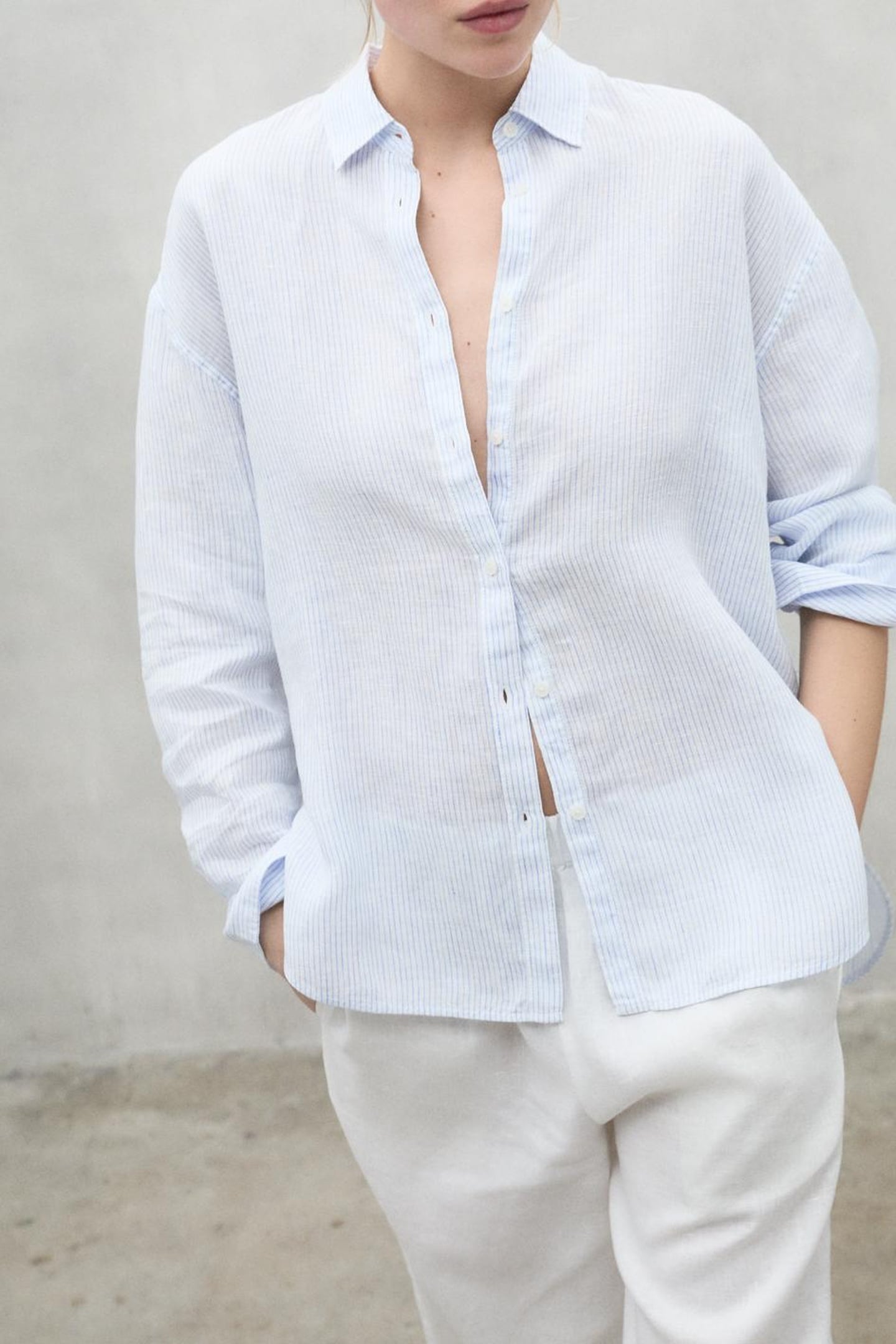 DARIAALF LINEN STRIPES SHIRT WHITE SKY BLUE STRIPES 2