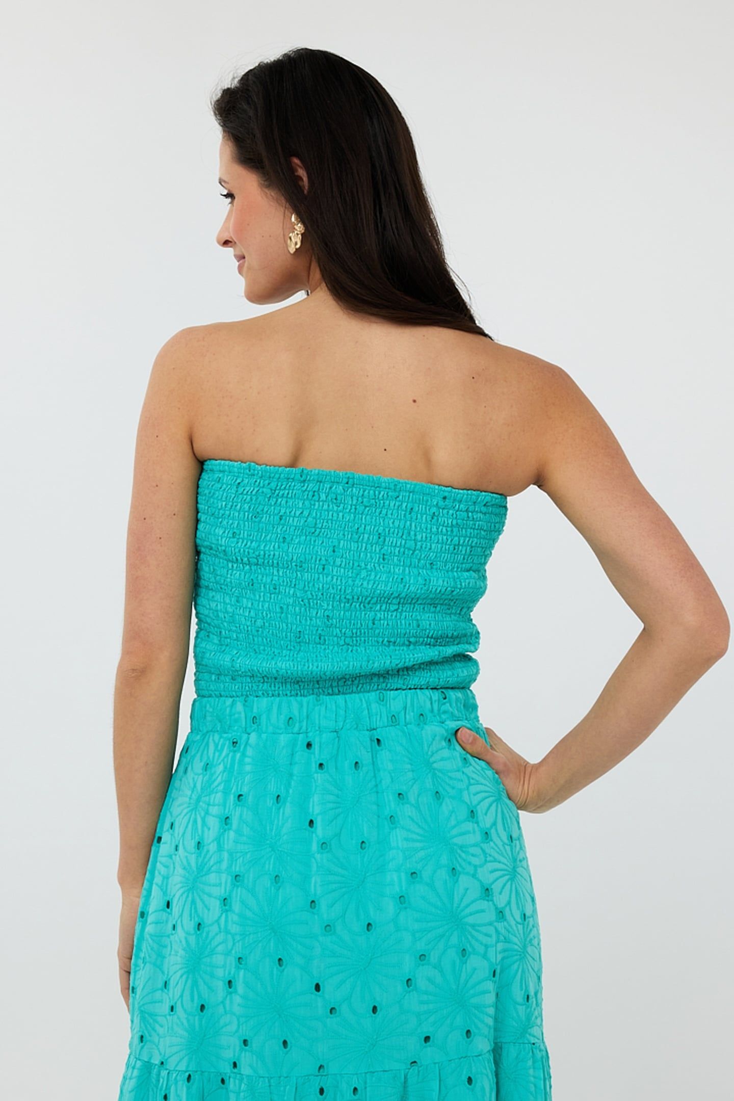 TOP BANDEAU EMBROIDERY FLOWER LAGOON 3