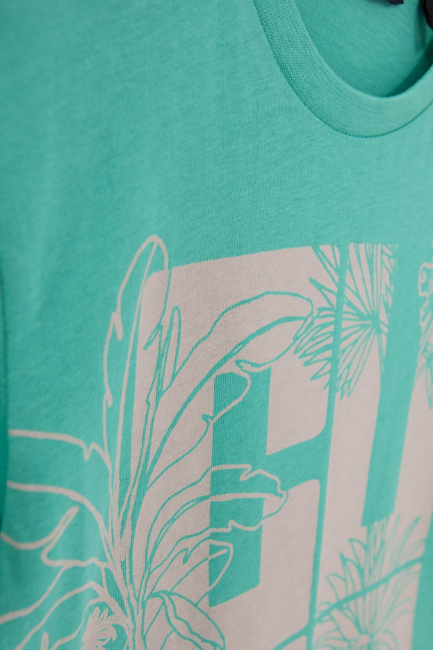 BOYS' GREEN ORGANIC COTTON T-SHIRT, XL JUNGLE LETTERING 3
