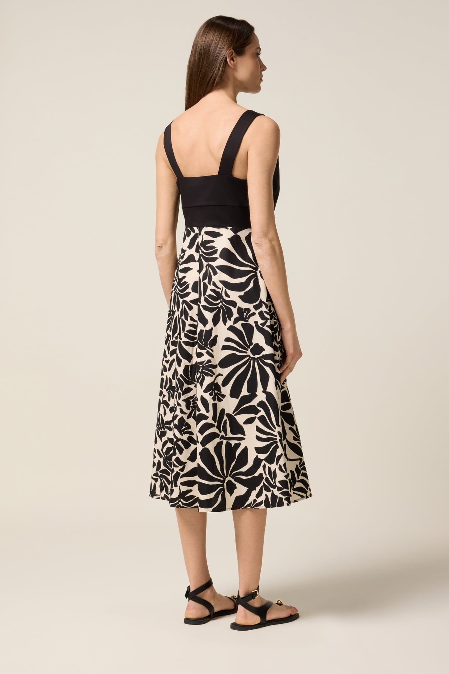 COMBINED MIDI DRESS BLACK 2