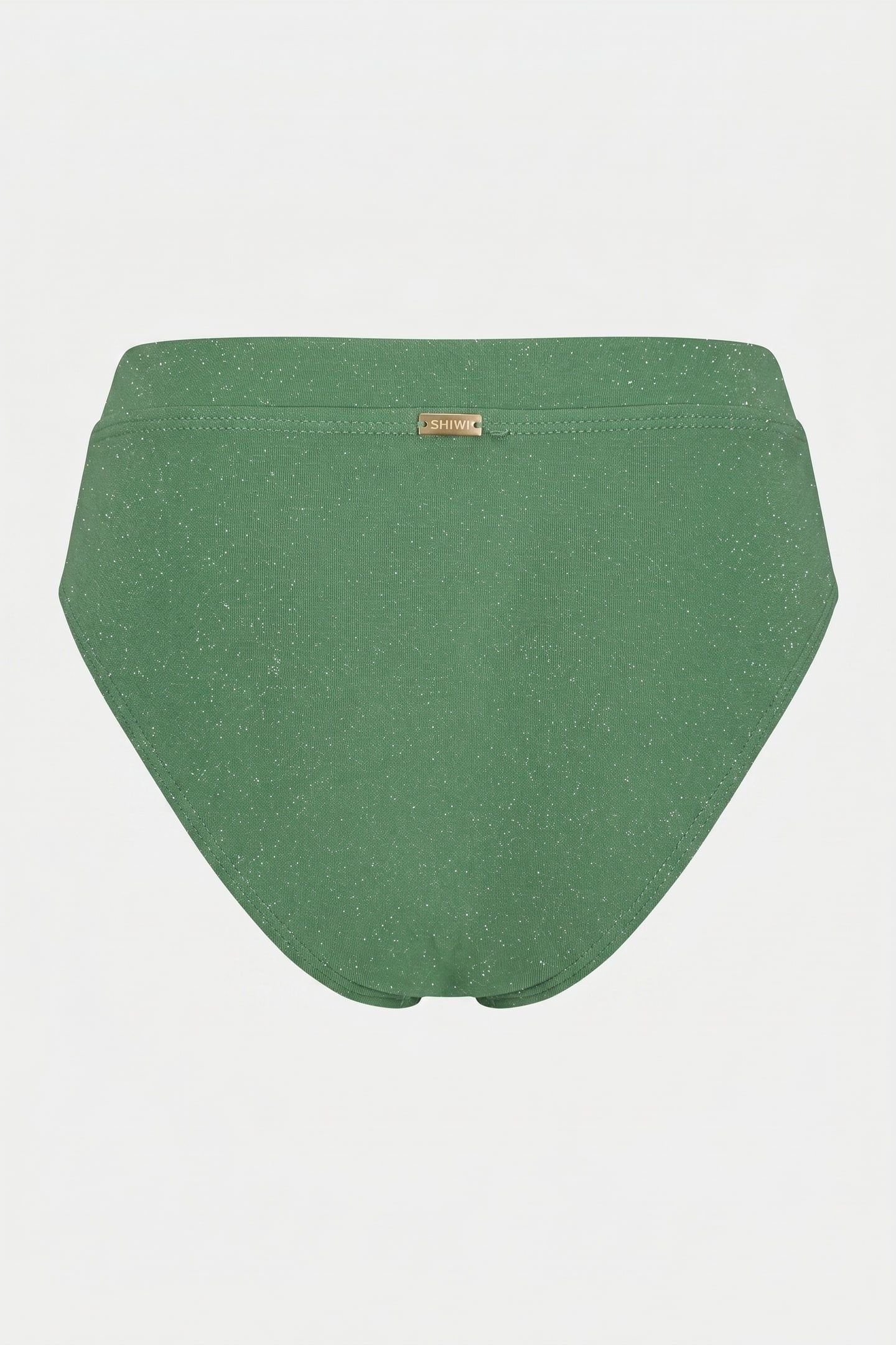HIGH WAIST BIKINI BOTTOM SICILY GLITTER KELLY GREEN 3