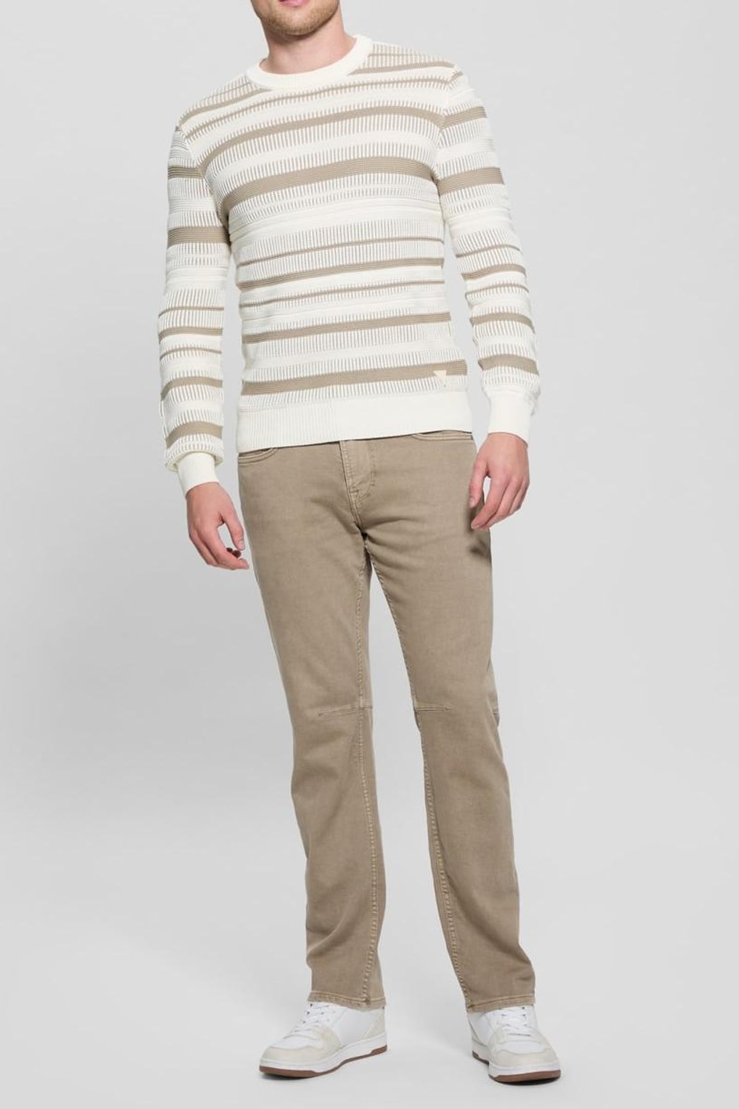 GUESS ECO GROVER CN STRIPED ST IMPACT GREY SALT WHI 8