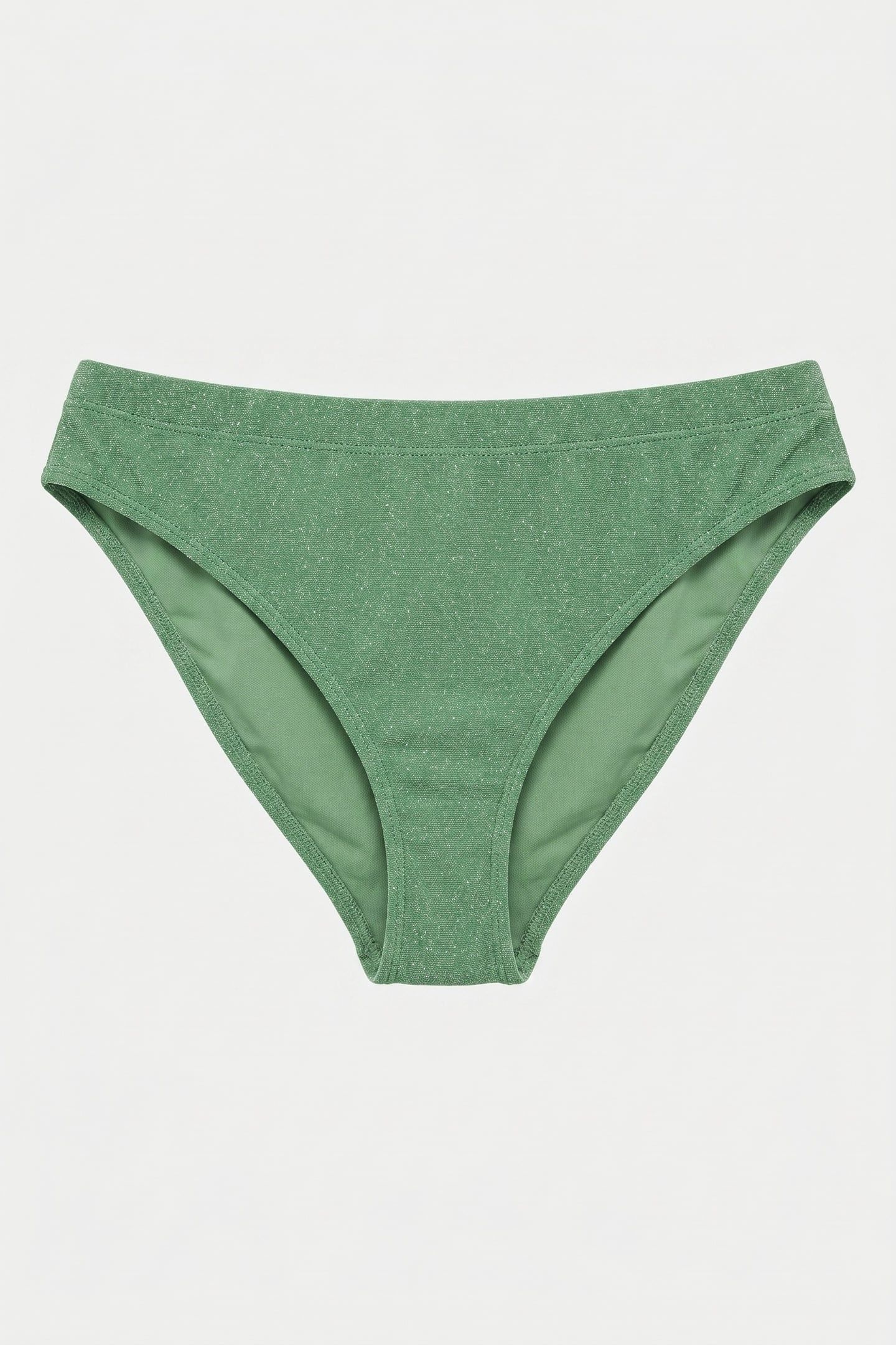 HIGH WAIST BIKINI BOTTOM SICILY GLITTER KELLY GREEN 2