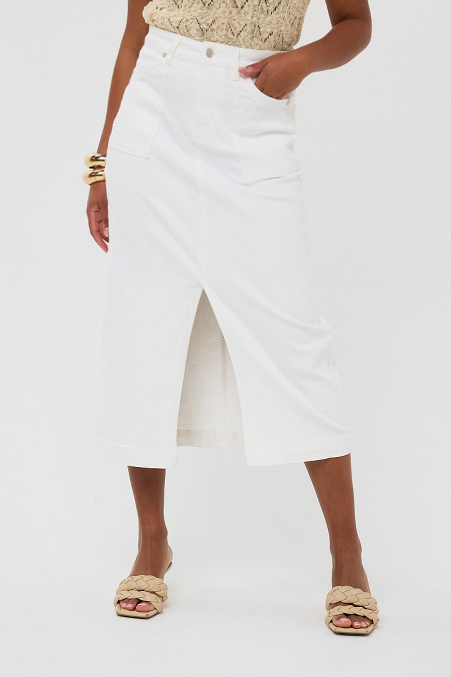 SKIRT MAXI CF SPLIT OFF WHITE 2