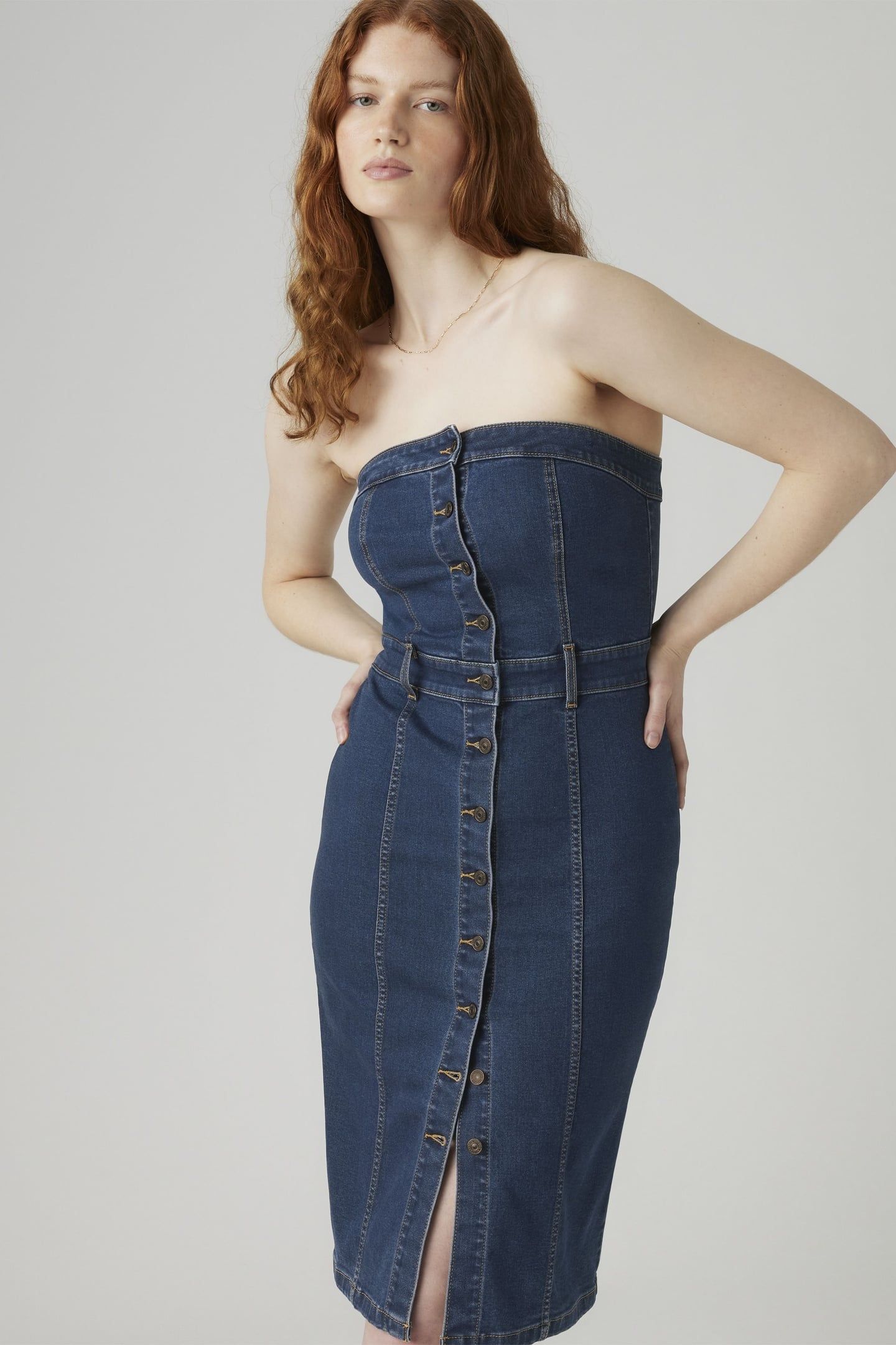 DENIM BUSTIER DRESS 3