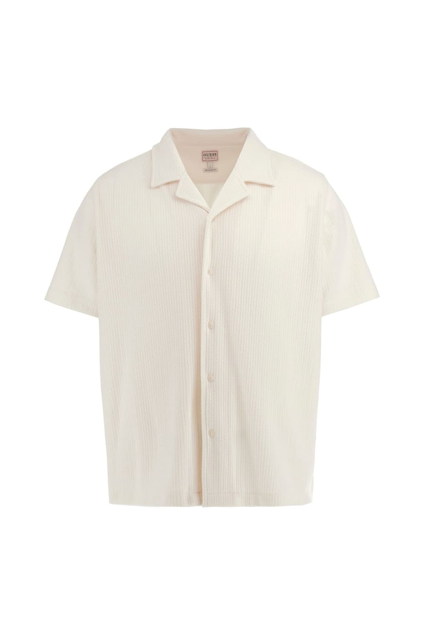 GUESS ECO SS BARON TEXTURED KN PEARL WHITE 2