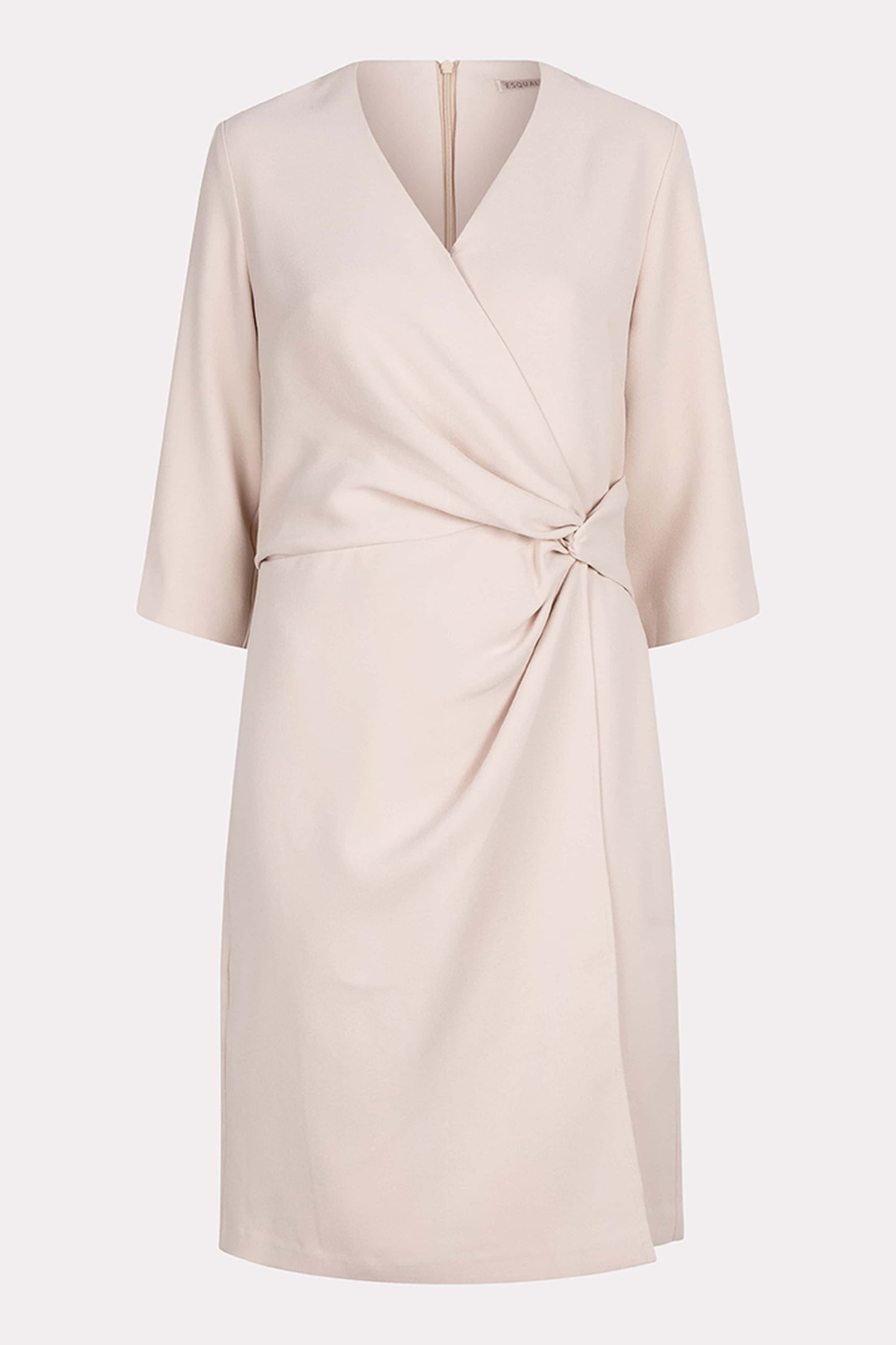 DRESS OVERLAP KNOT S/SLVE SAND 6