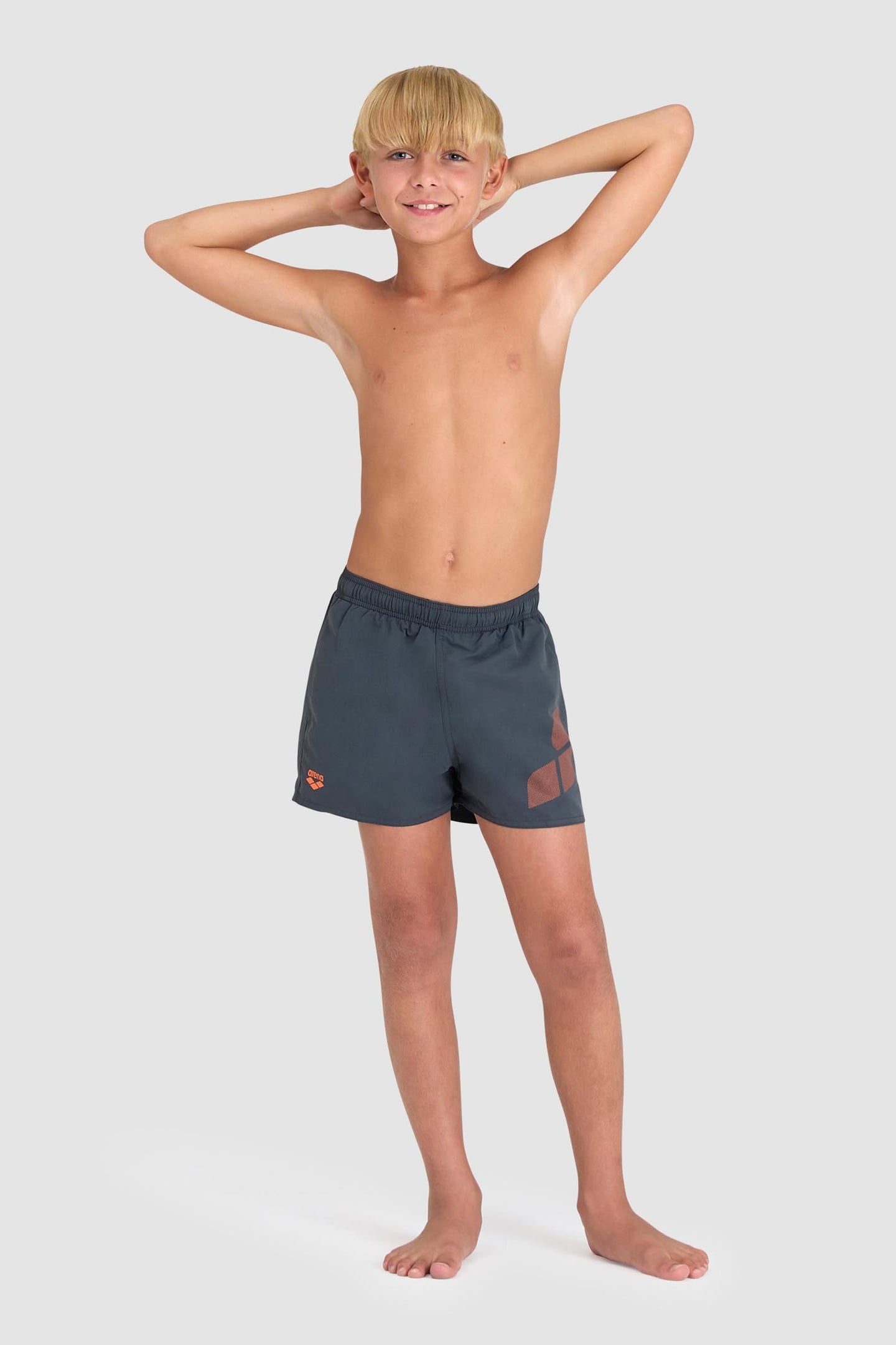 BOYS' BEACH SHORT LOGO R ASPHALT-NESPOLA 7