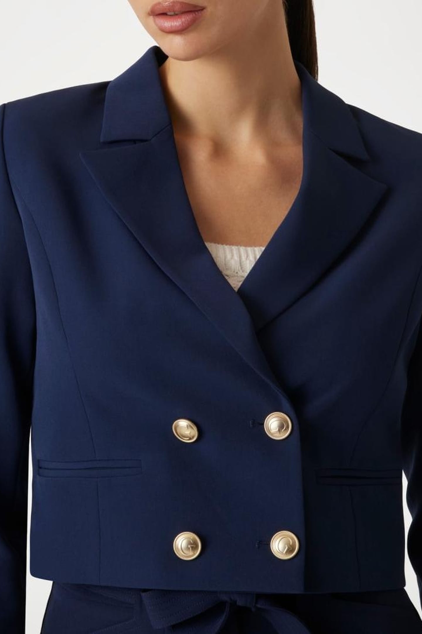 GUESS ECO ANDREE CROP BLAZER BLACKENED BLUE 5