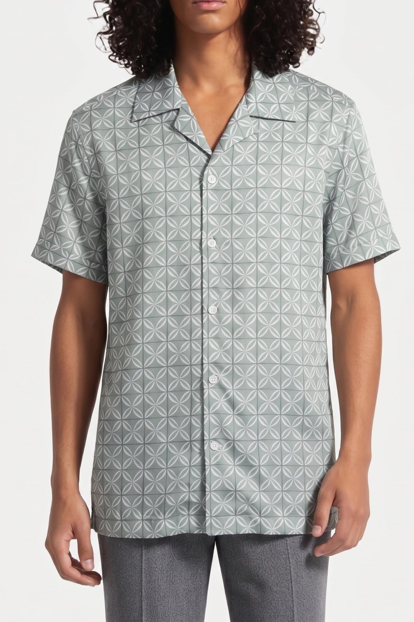 PRINTED CUBAN COLLAR SAGE 1