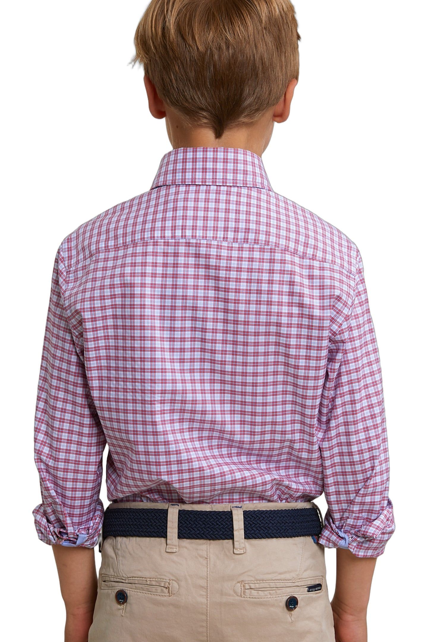 CUSTOM FIT CHECKED SHIRT RED/WHITE 3