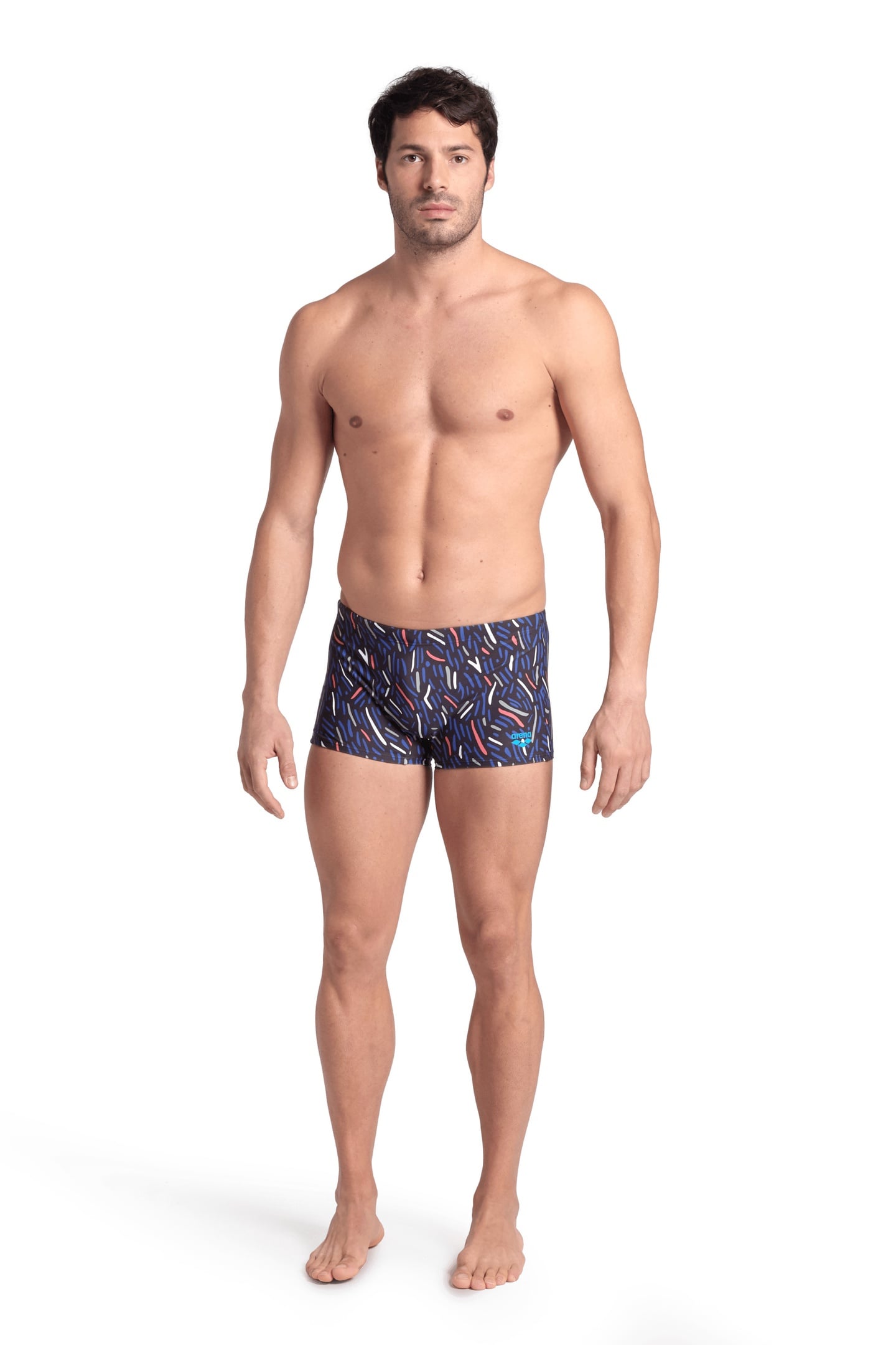 SWIM SHORT ALLOVER SEPIA MULTI 1