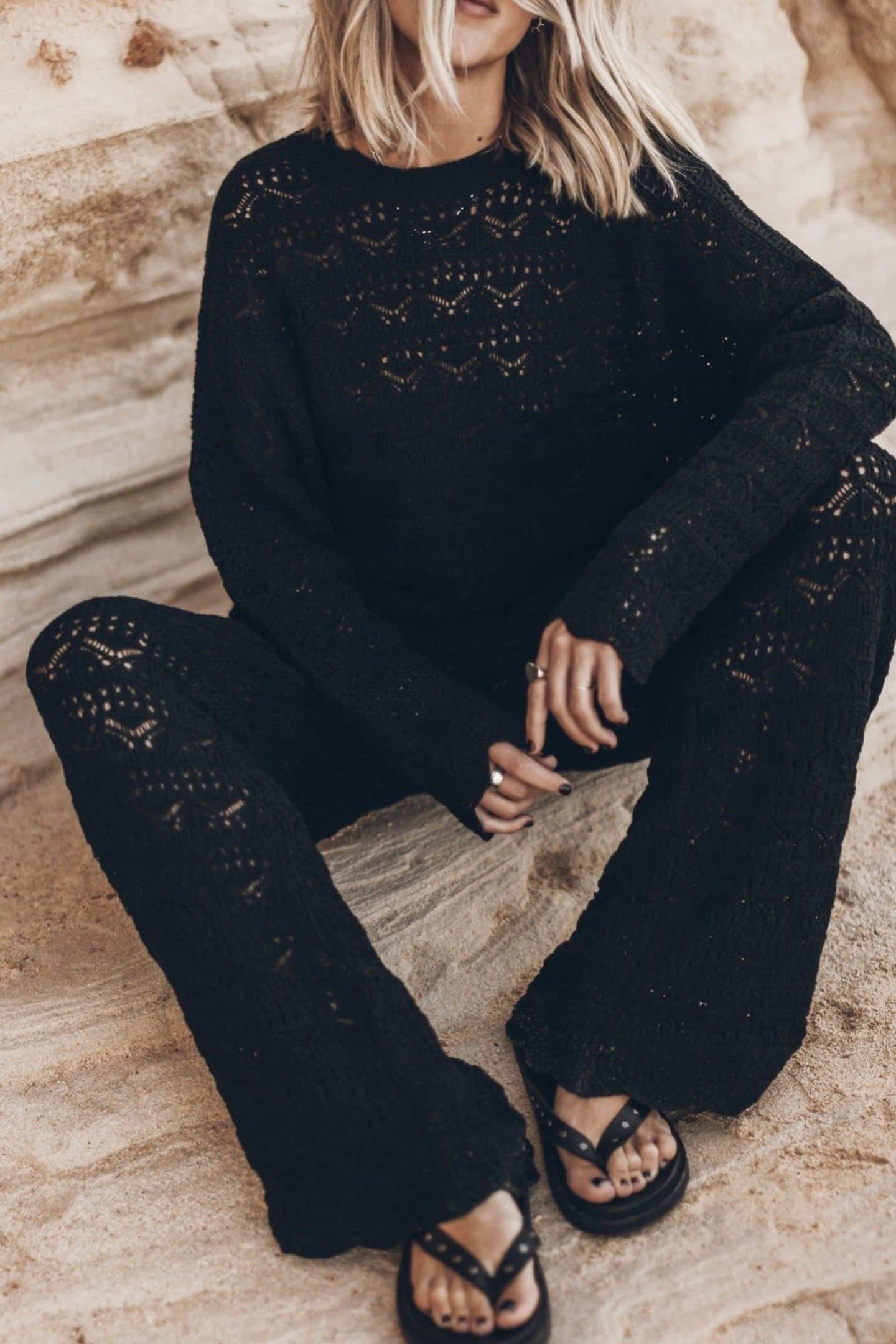 THE BLACK CROCHET PANTS BLACK 3
